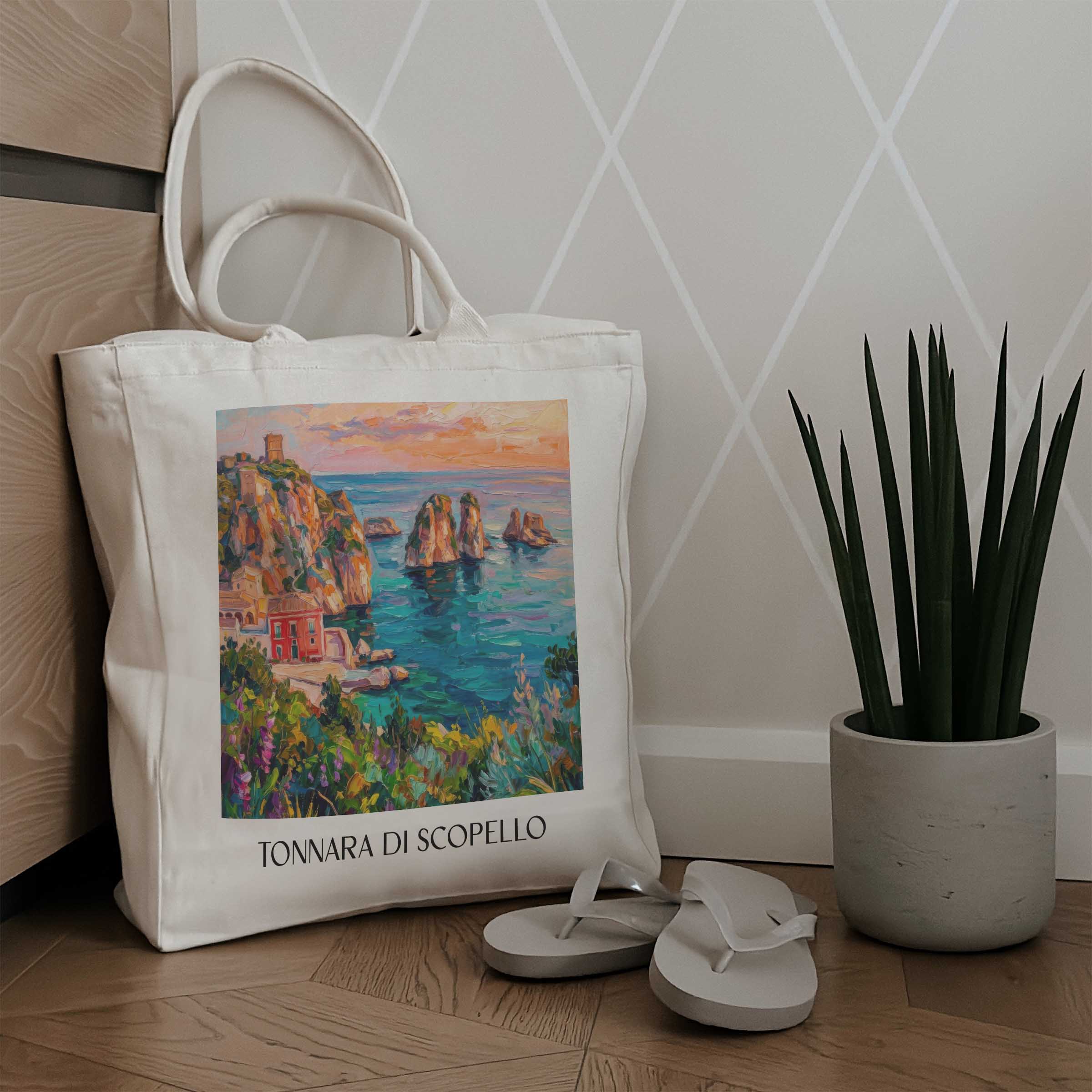 tonnara-di-scopello-sizilien-italien-einkaufstasche-oil-painting-oelgemaelde