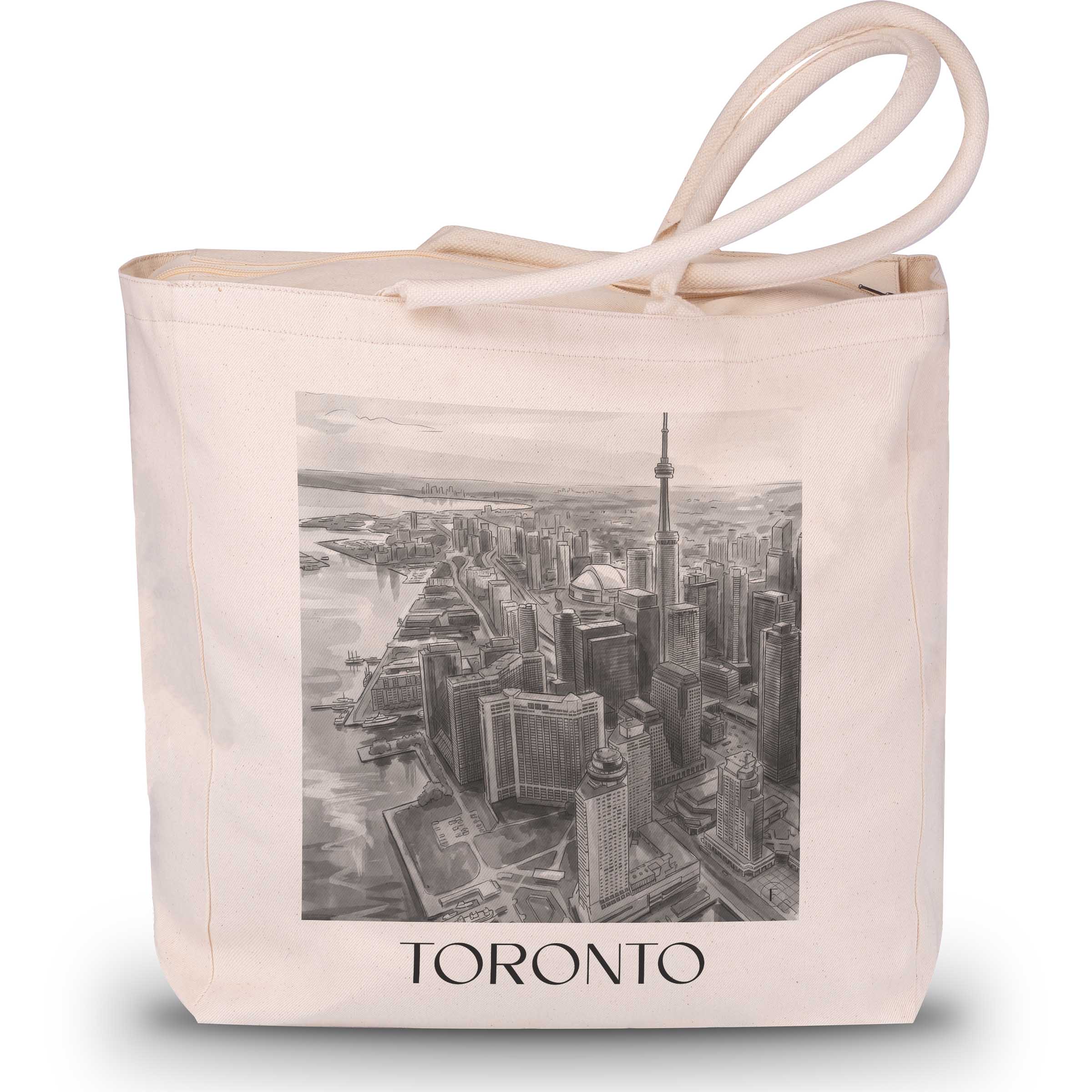 toronto-kanada-einkaufstasche-aquarell-schwarz-weiss