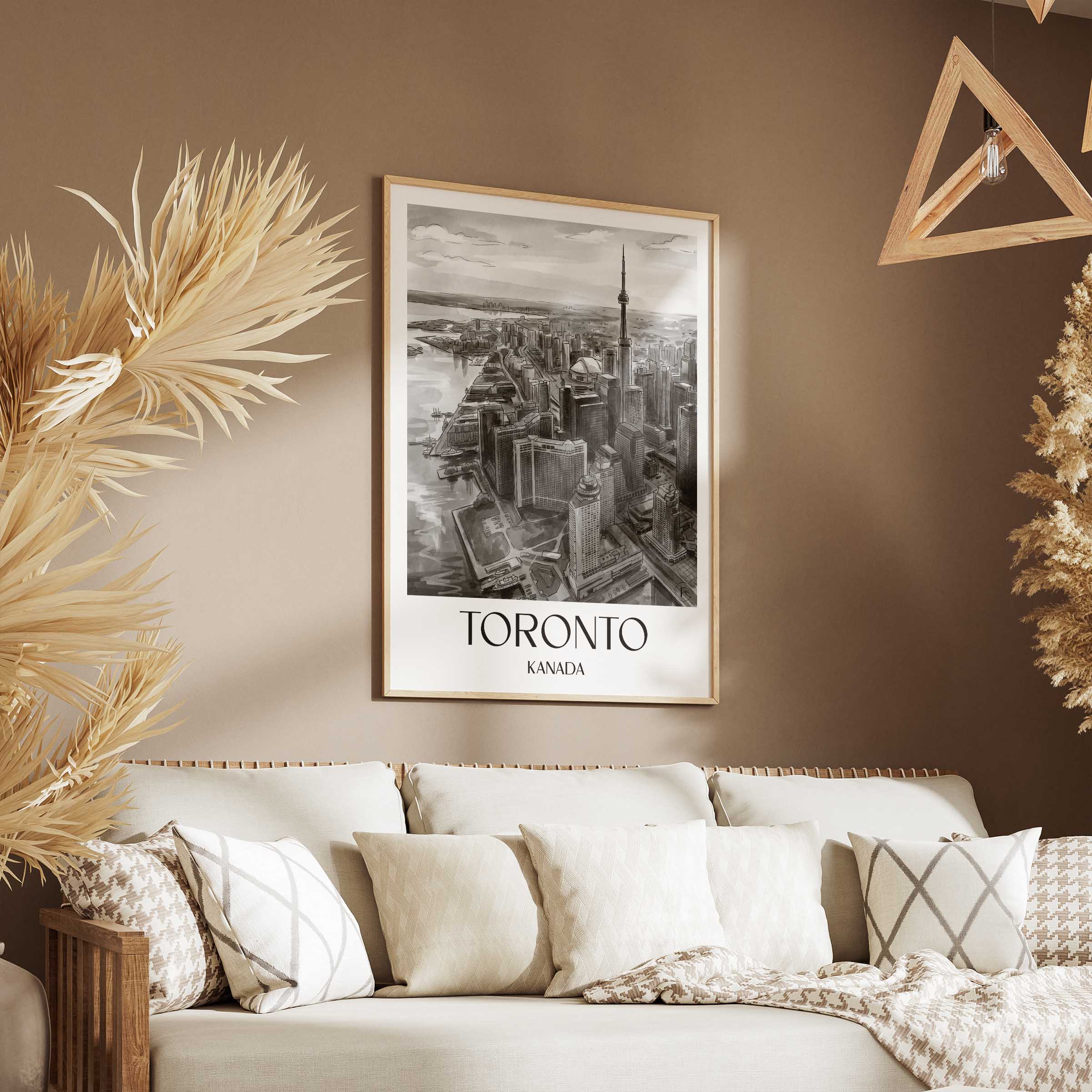 toronto-kanada-poster-aquarell-schwarz-weiss