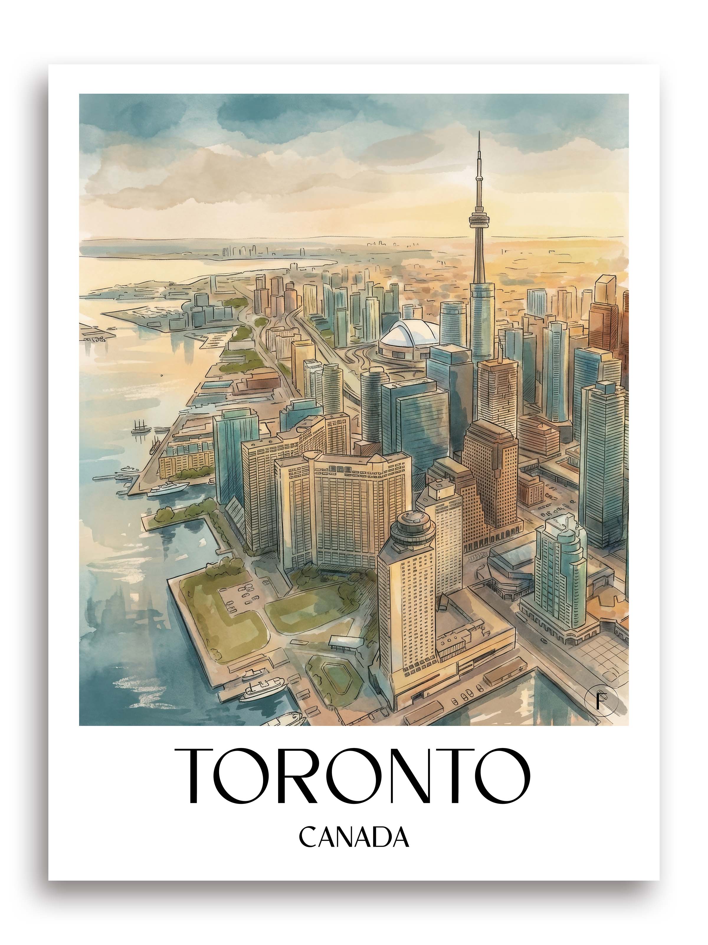Toronto Poster - Kanada Kunstdruck - Aquarell von A4 bis A1 - favplace