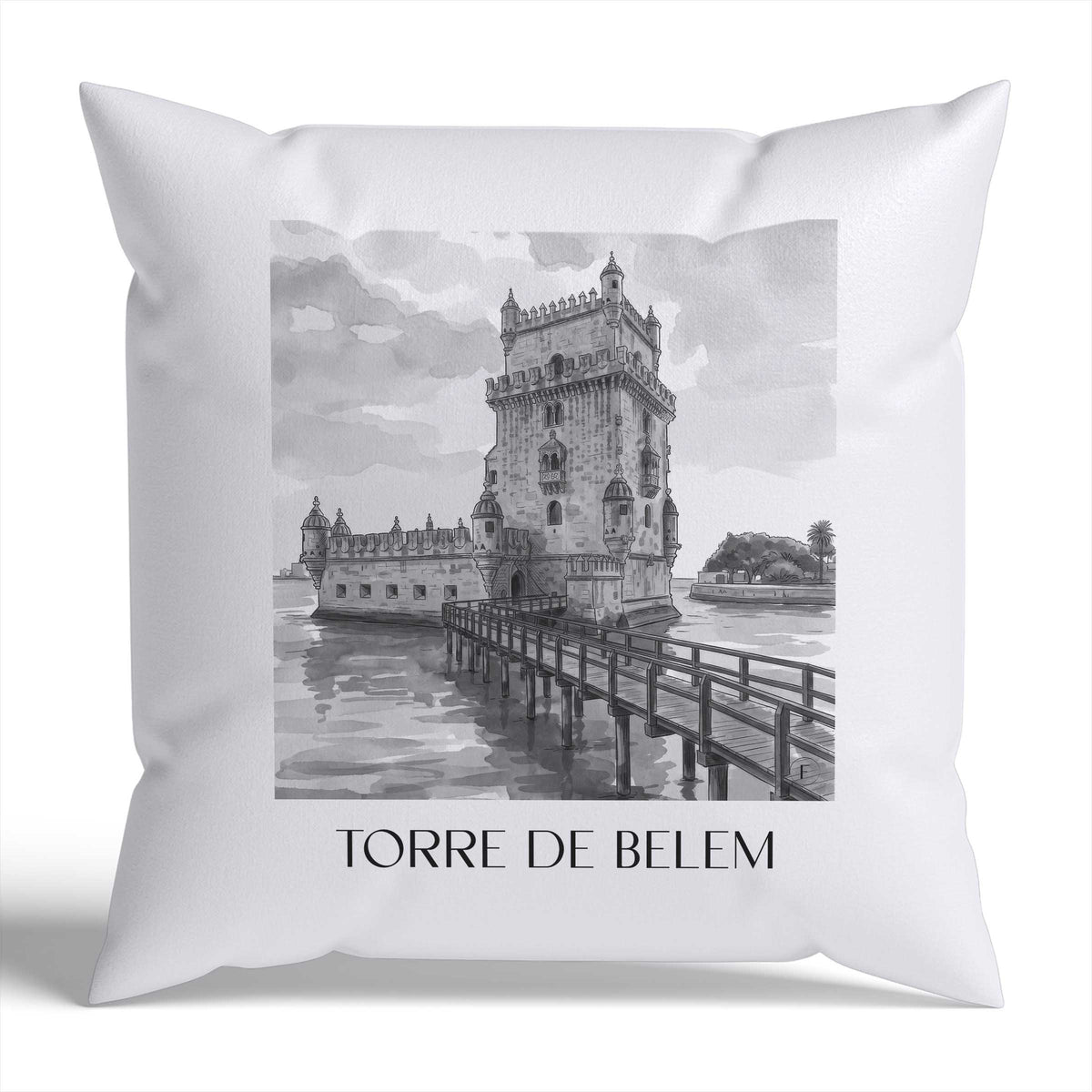 torre-de-belem-lissabon-portugal-kissenbezug-aquarell-schwarz-weiss