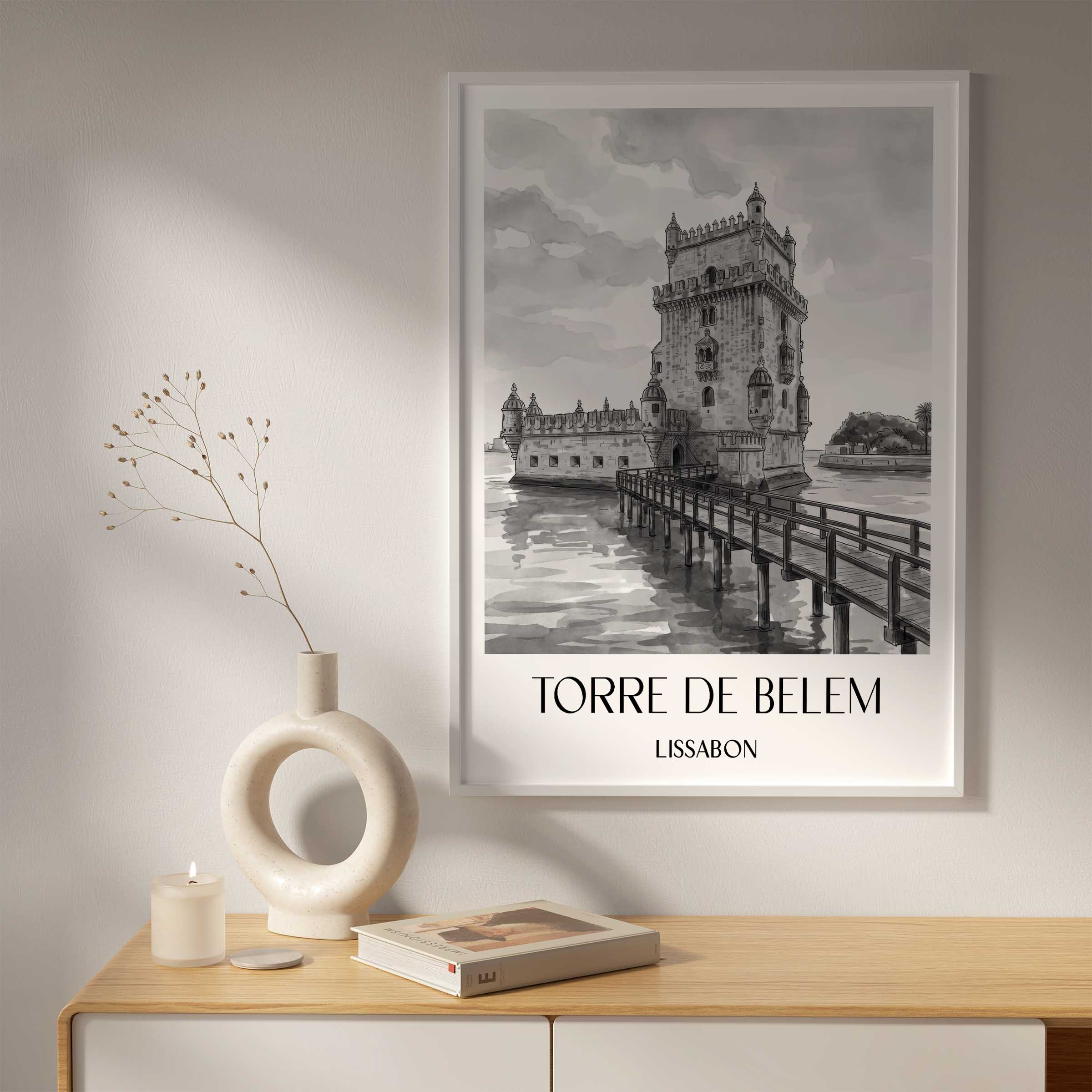 torre-de-belem-lissabon-portugal-poster-aquarell-schwarz-weiss