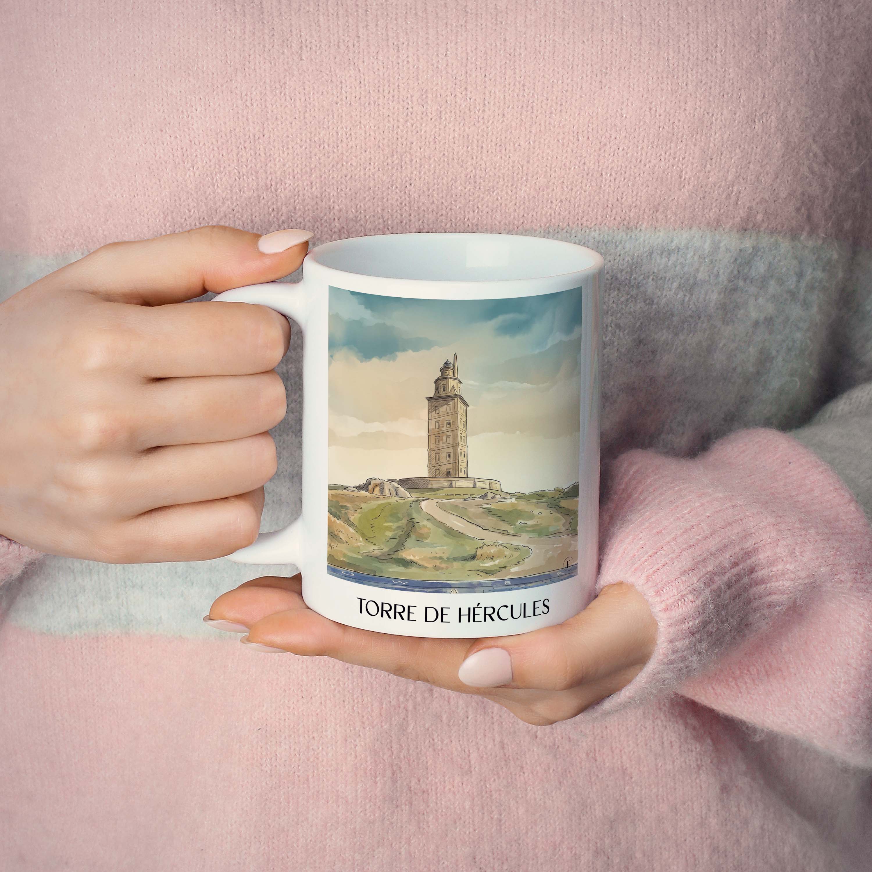 torre-de-hércules-a-coruña-spanien-kaffeebecher-aquarell