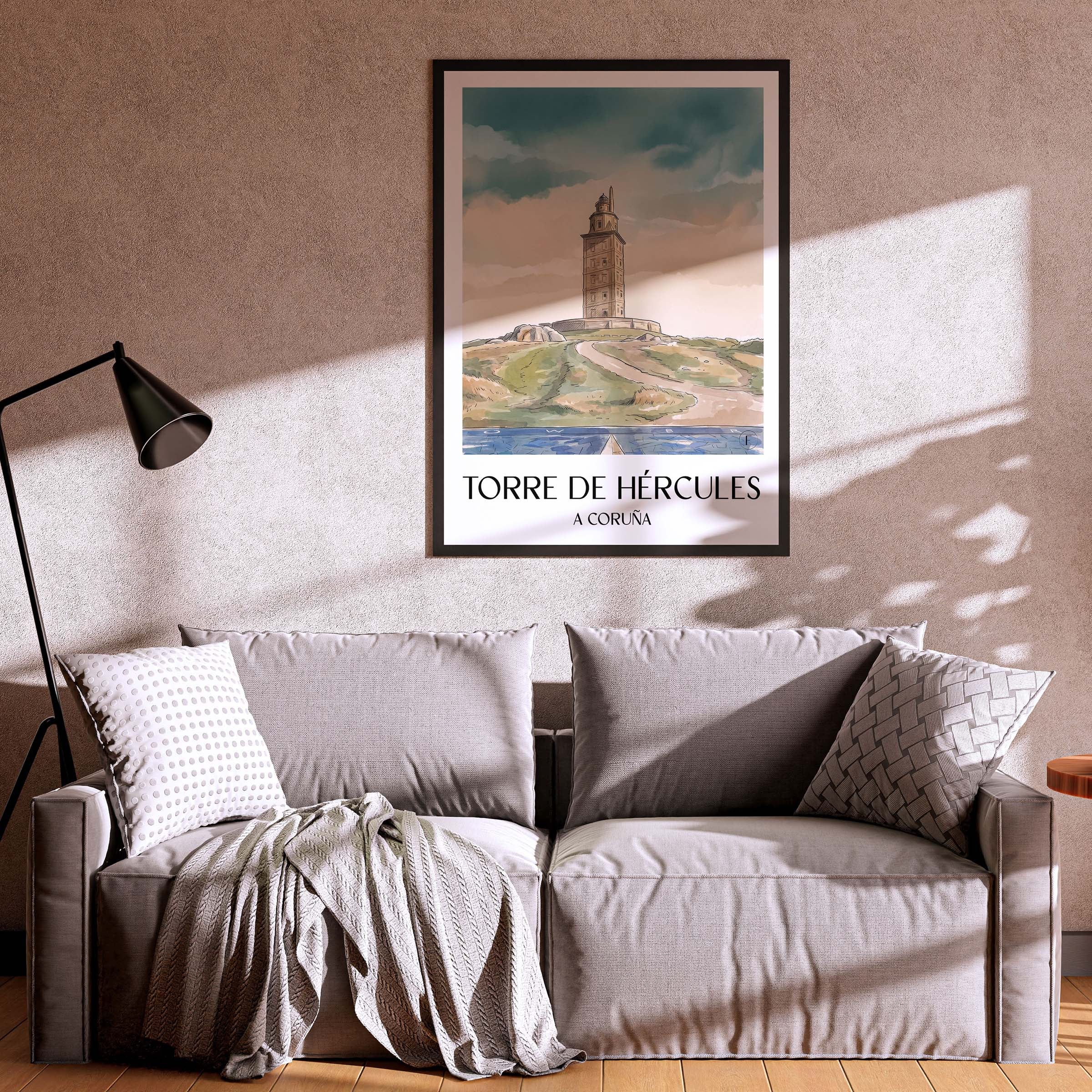 torre-de-hércules-a-coruña-spanien-poster-aquarell