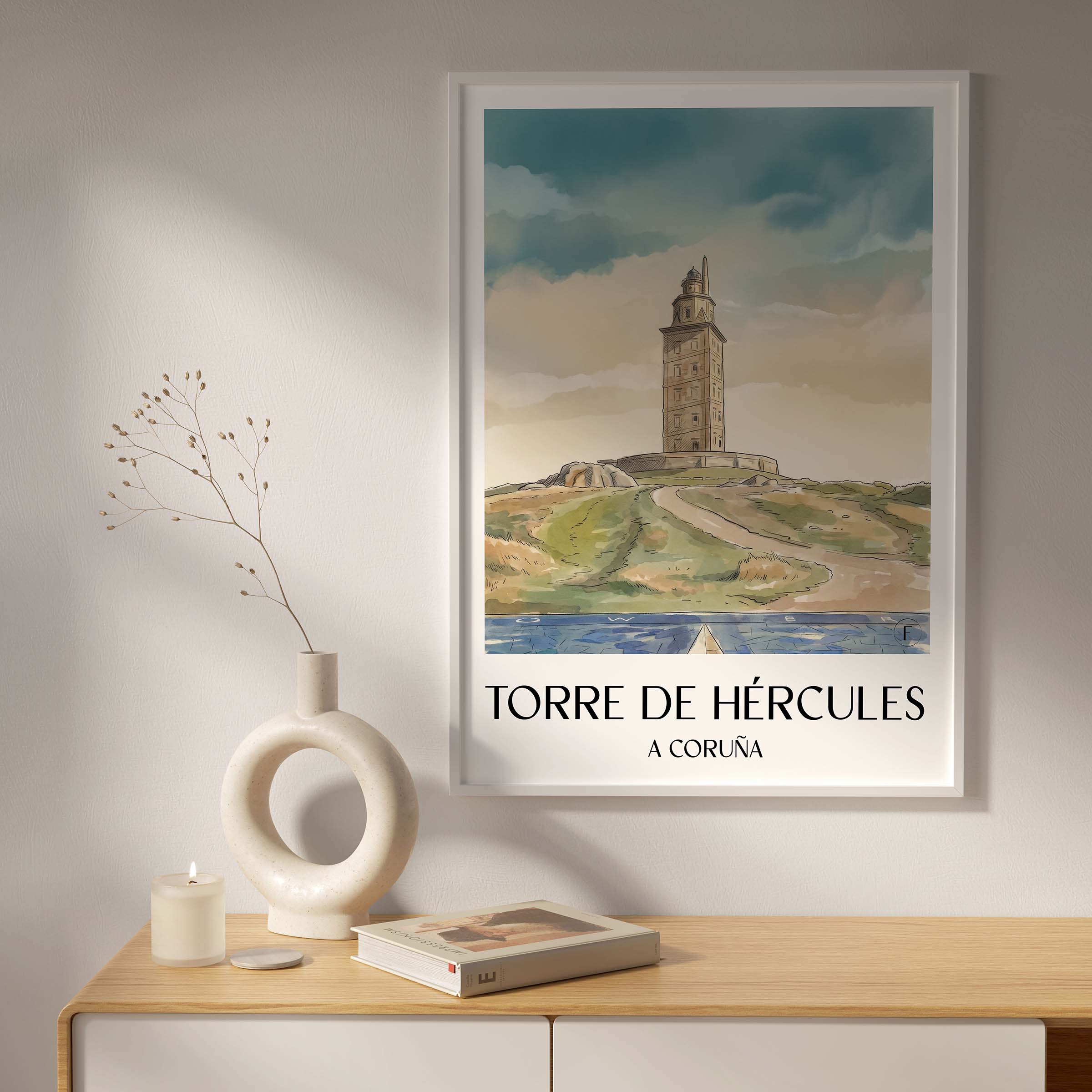 torre-de-hércules-a-coruña-spanien-poster-aquarell
