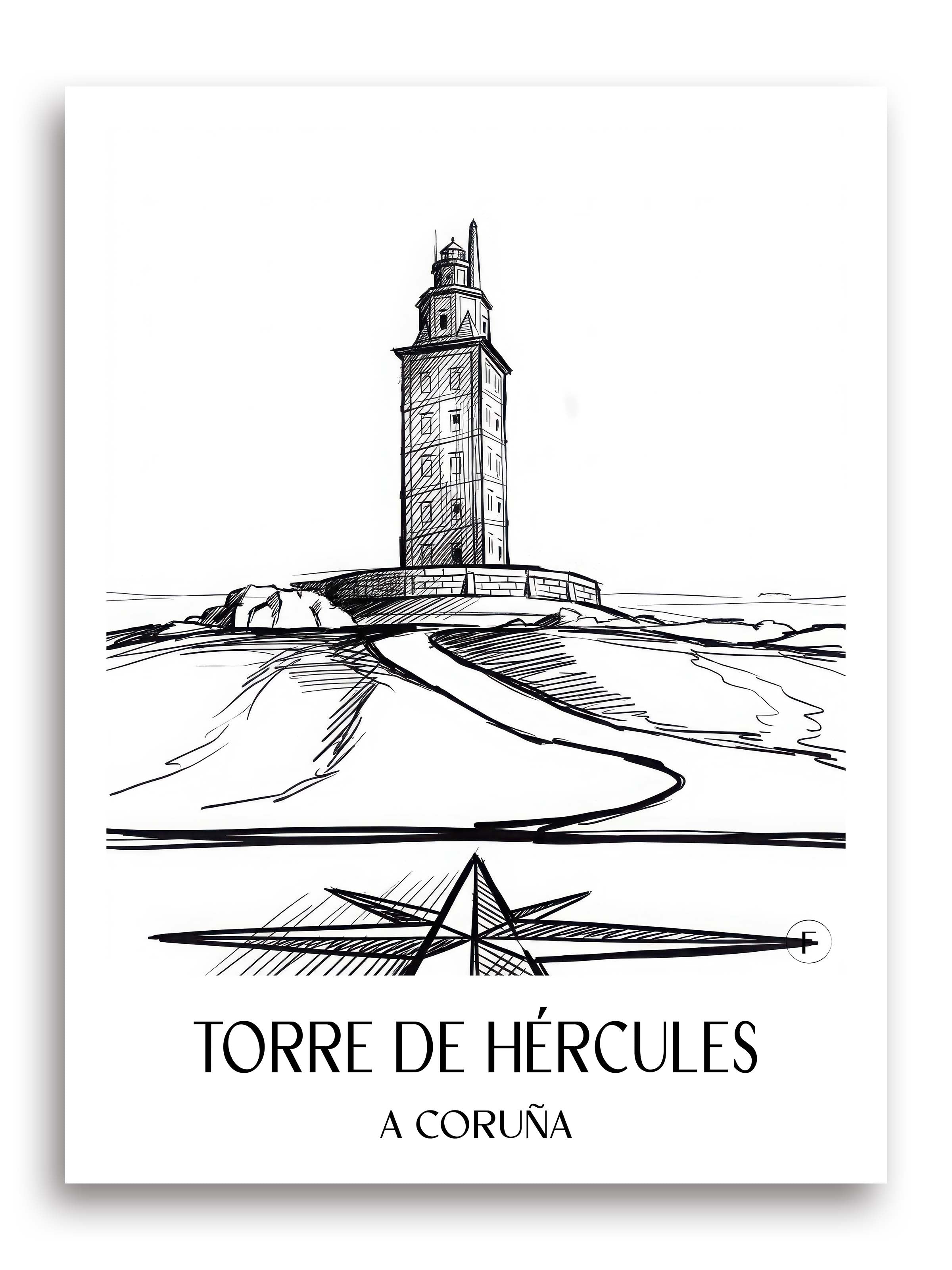torre-de-hércules-a-coruña-spanien-poster-skizze