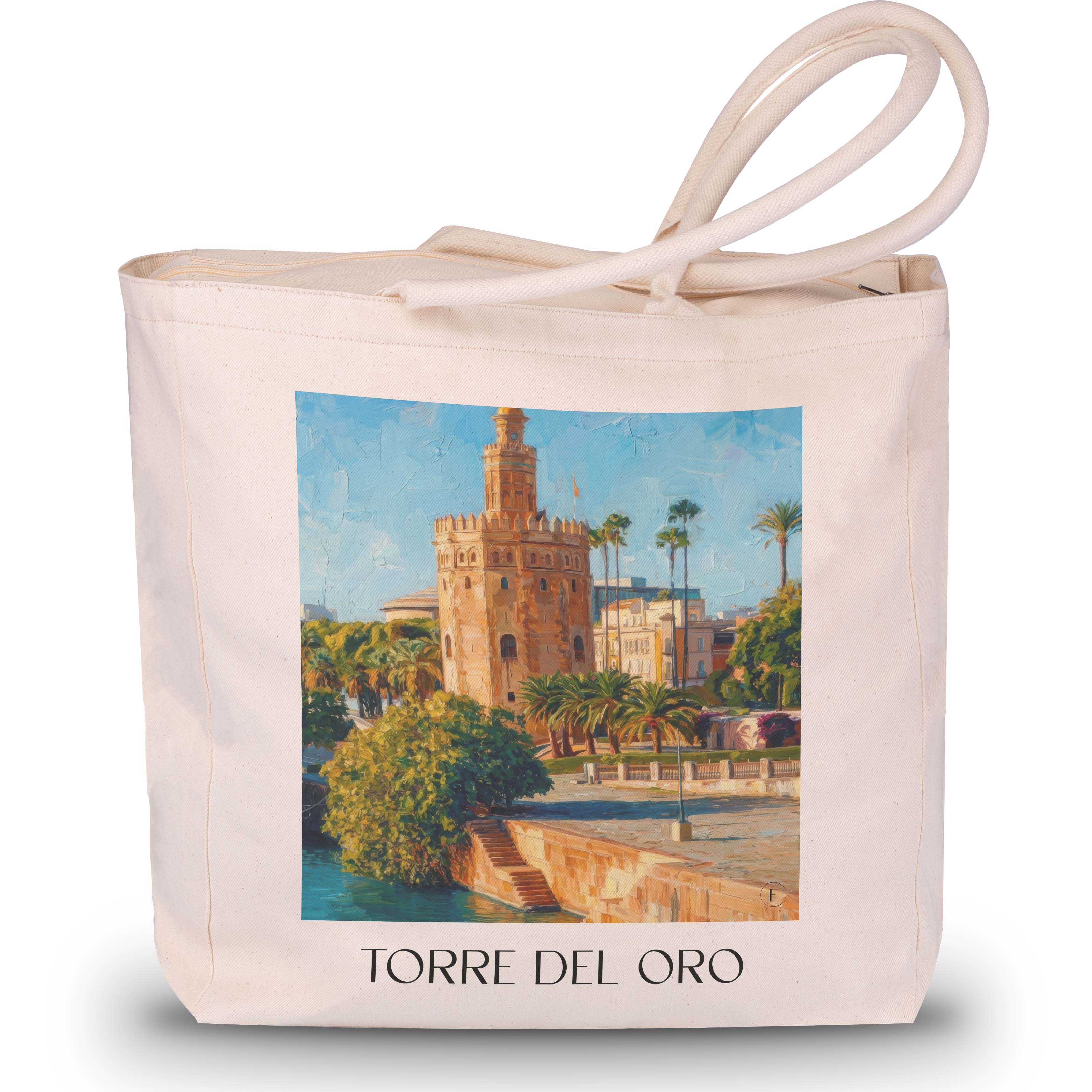 torre-del-oro-sevilla-spanien-einkaufstasche-oil-painting-oelgemaelde