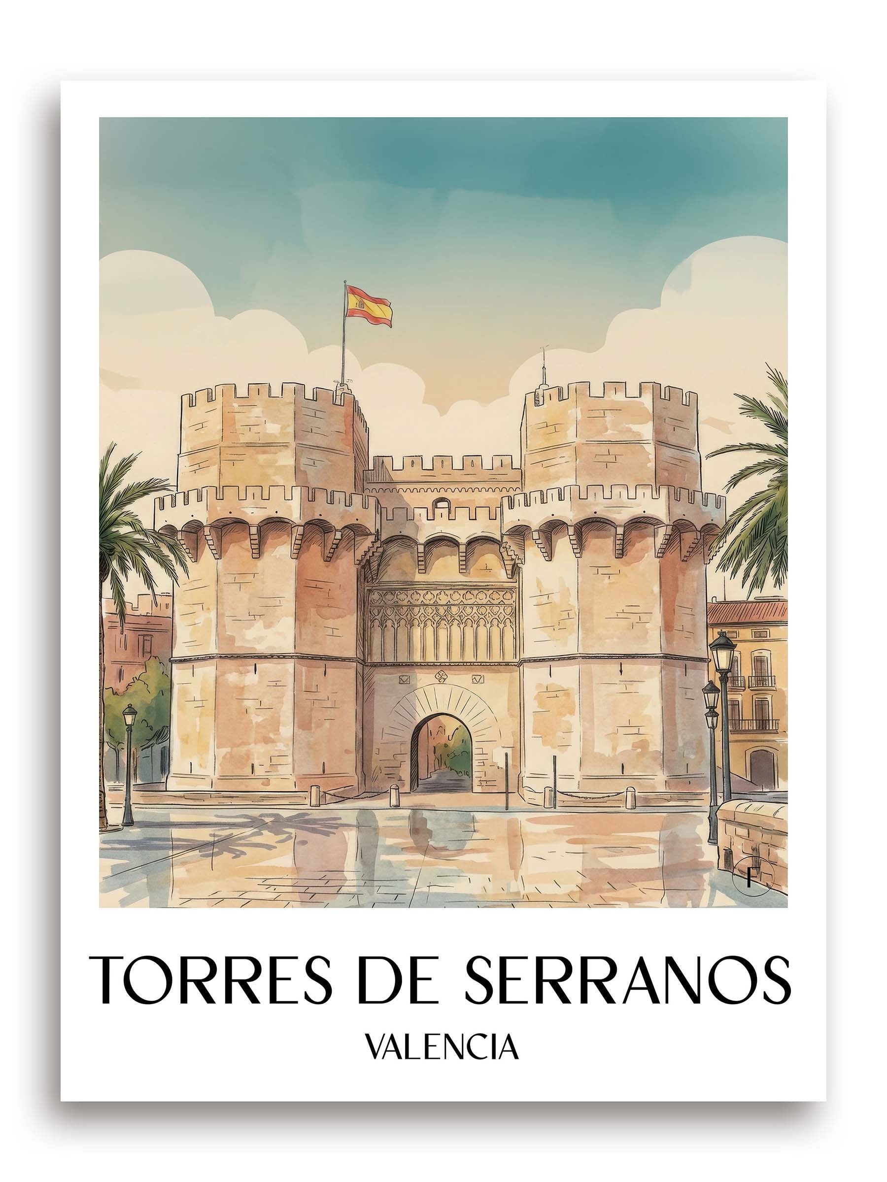 torres-de-serranos-valencia-spanien-poster-aquarell