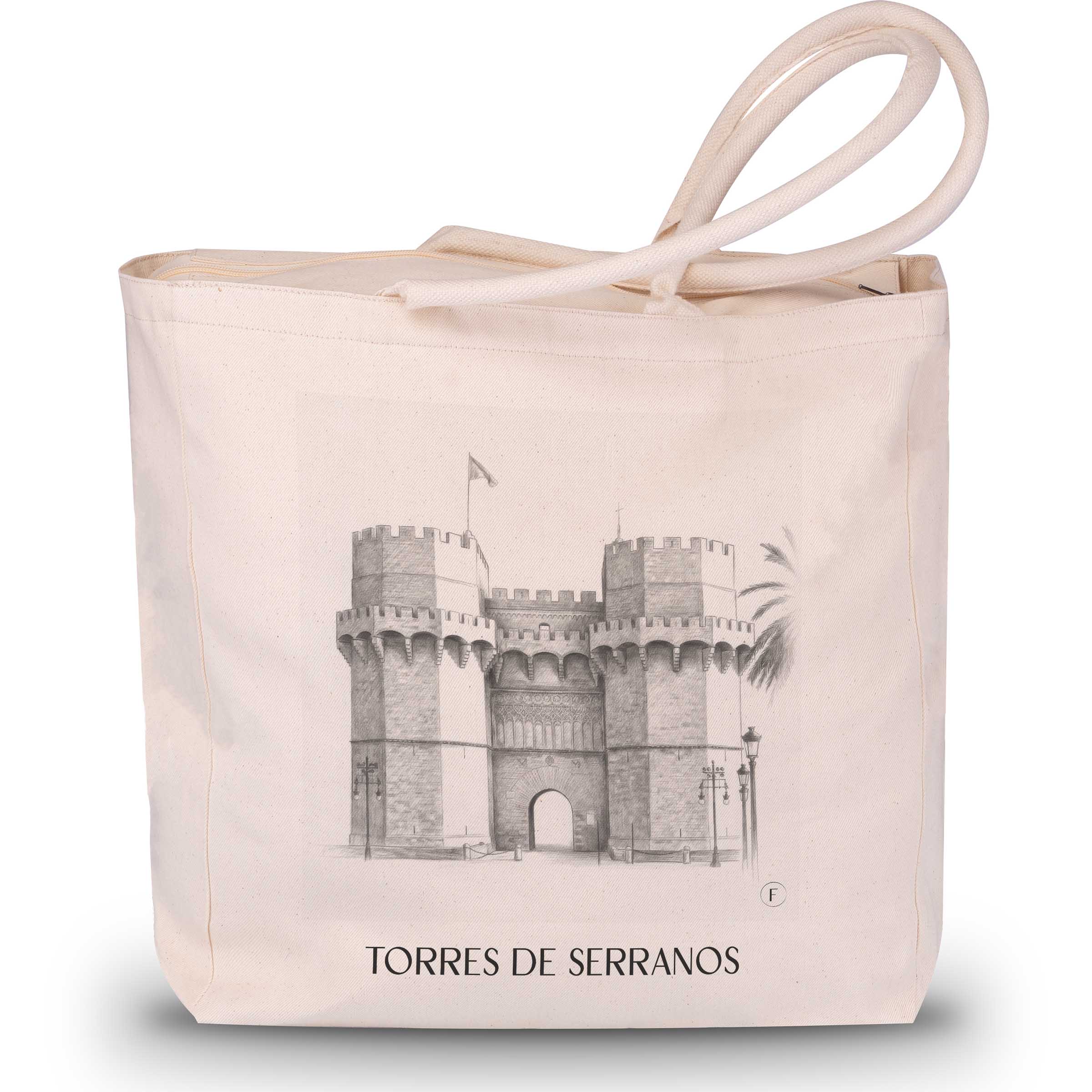torres-de-serranos-valencia-spanien-einkaufstasche-bleistift-zeichnung-drawing