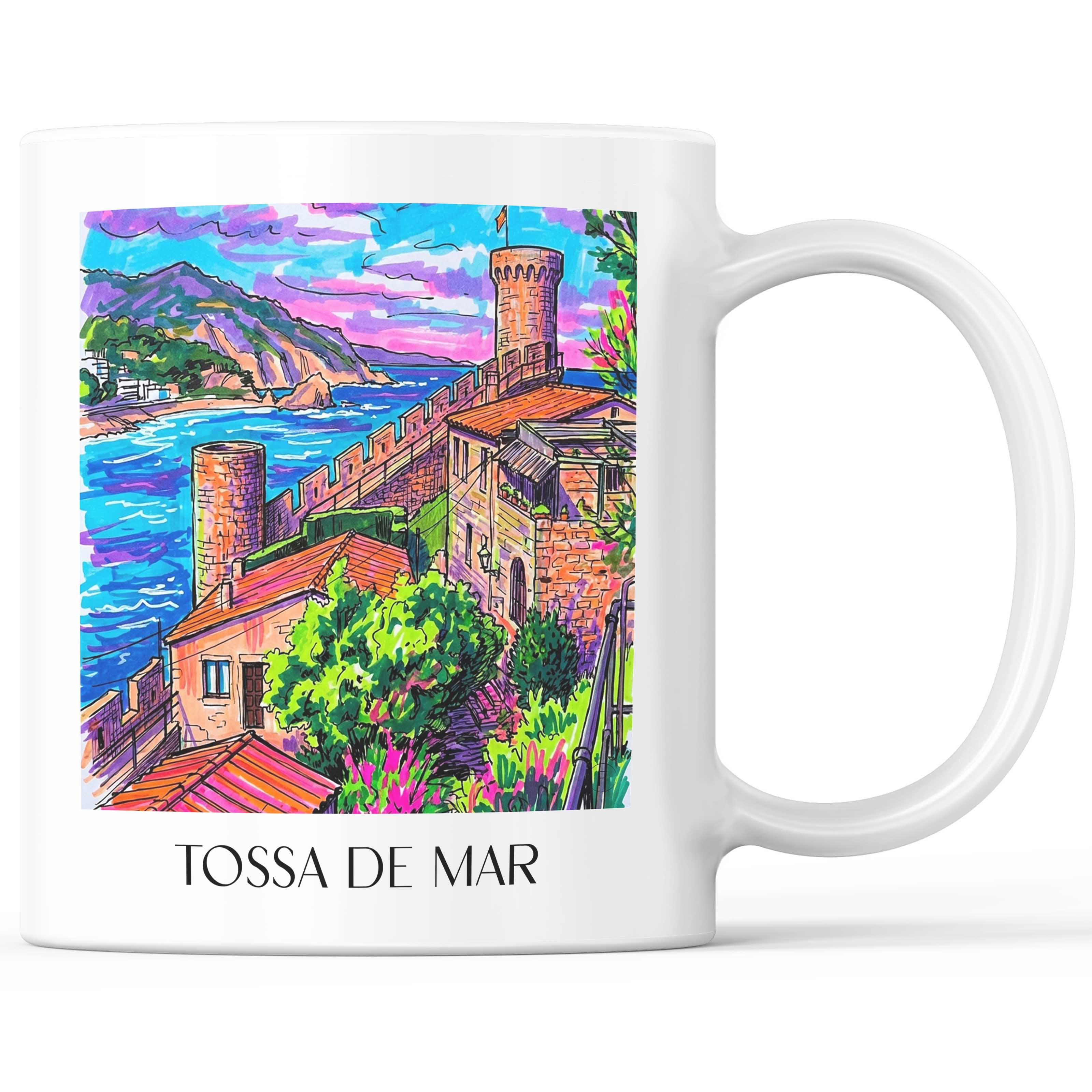 Tossa de Mar Kaffeebecher - Spanien - Spanien Becher - Kaffeetasse im Tag Graffiti Stil - favplace