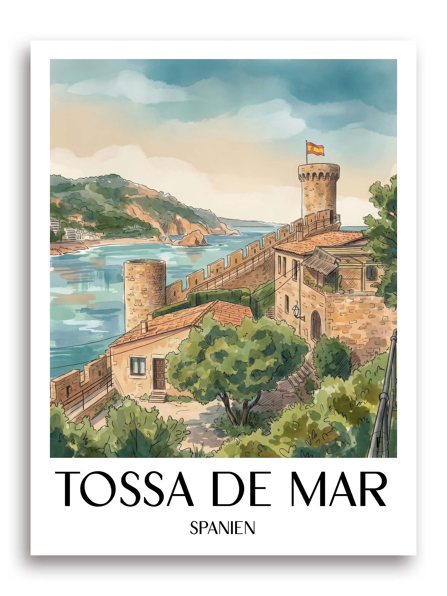 tossa-de-mar-spanien-spanien-poster-aquarell
