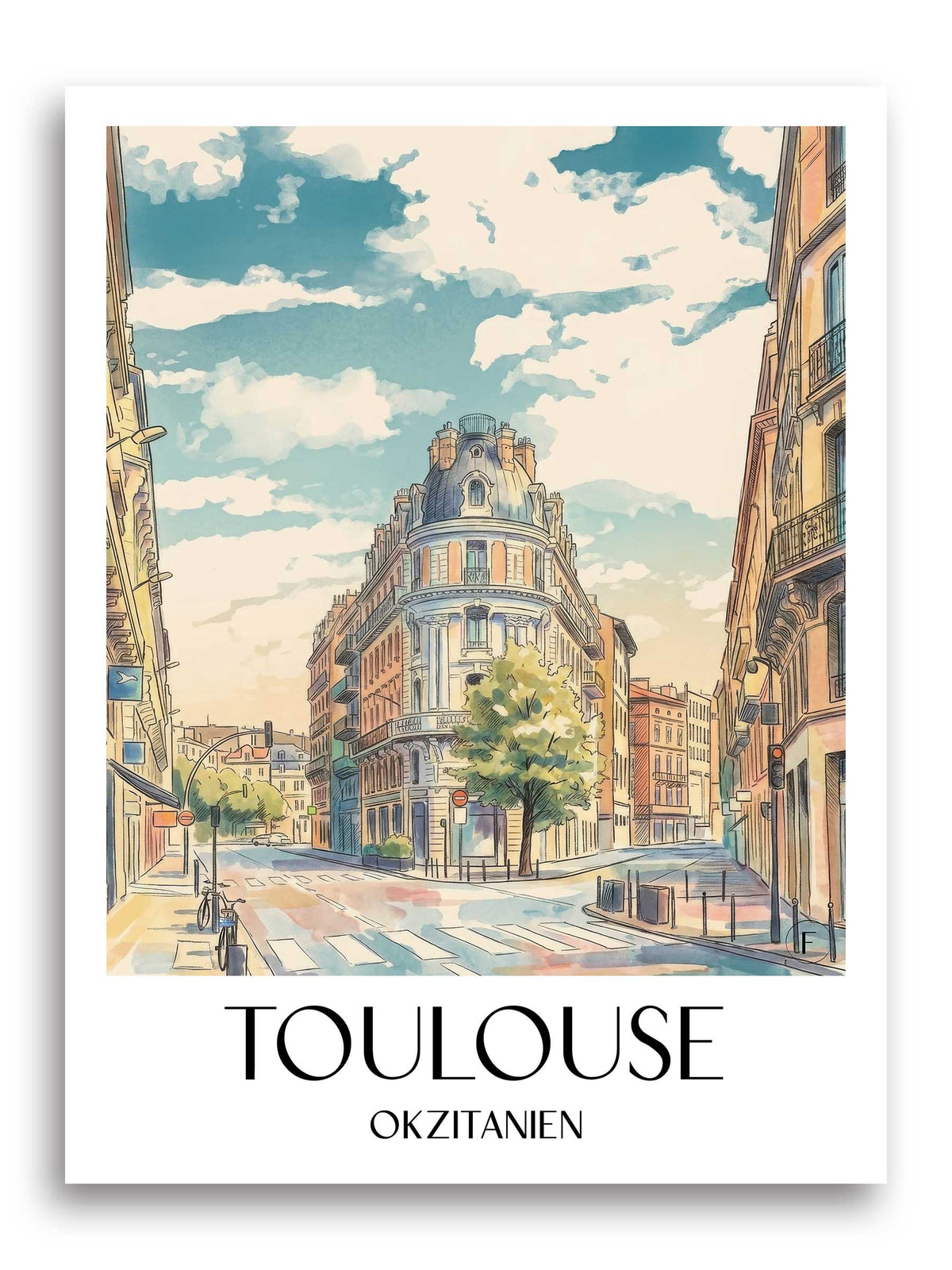toulouse-okzitanien-frankreich-poster-aquarell