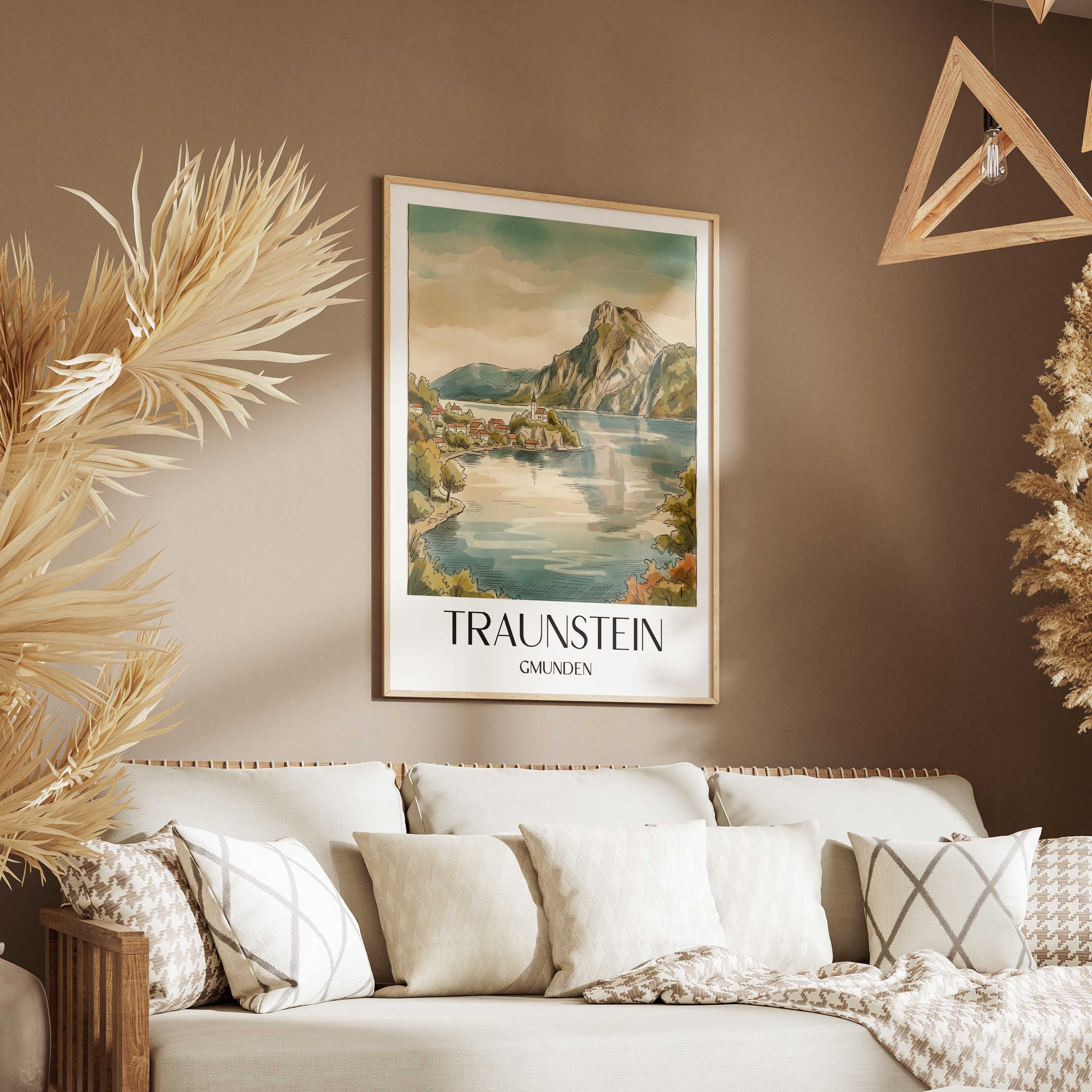 traunstein-gmunden-deutschland-und-österreich-poster-aquarell