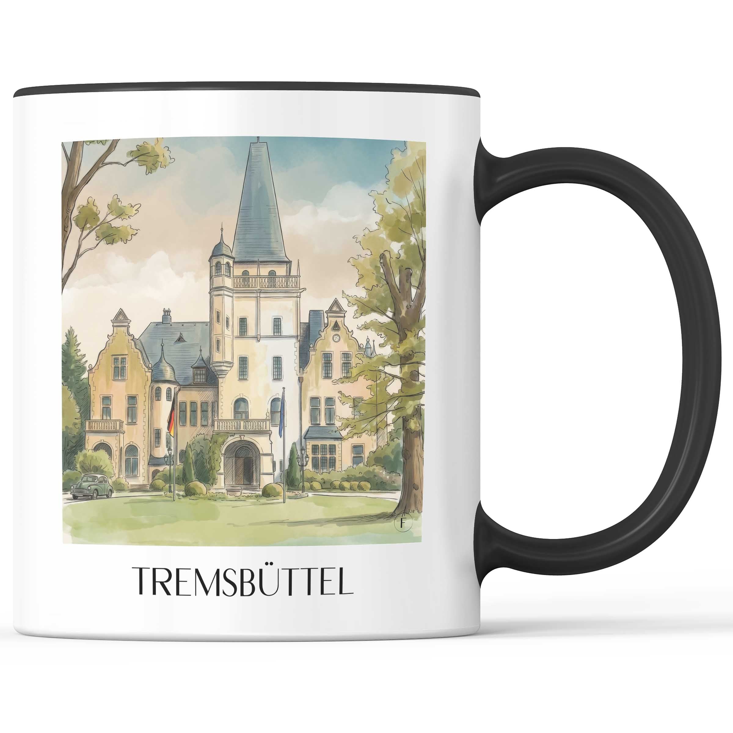 Tremsbüttel Kaffeebecher - Schleswig-Holstein - Deutschland Becher - Kaffeetasse im Aquarell Stil - favplace