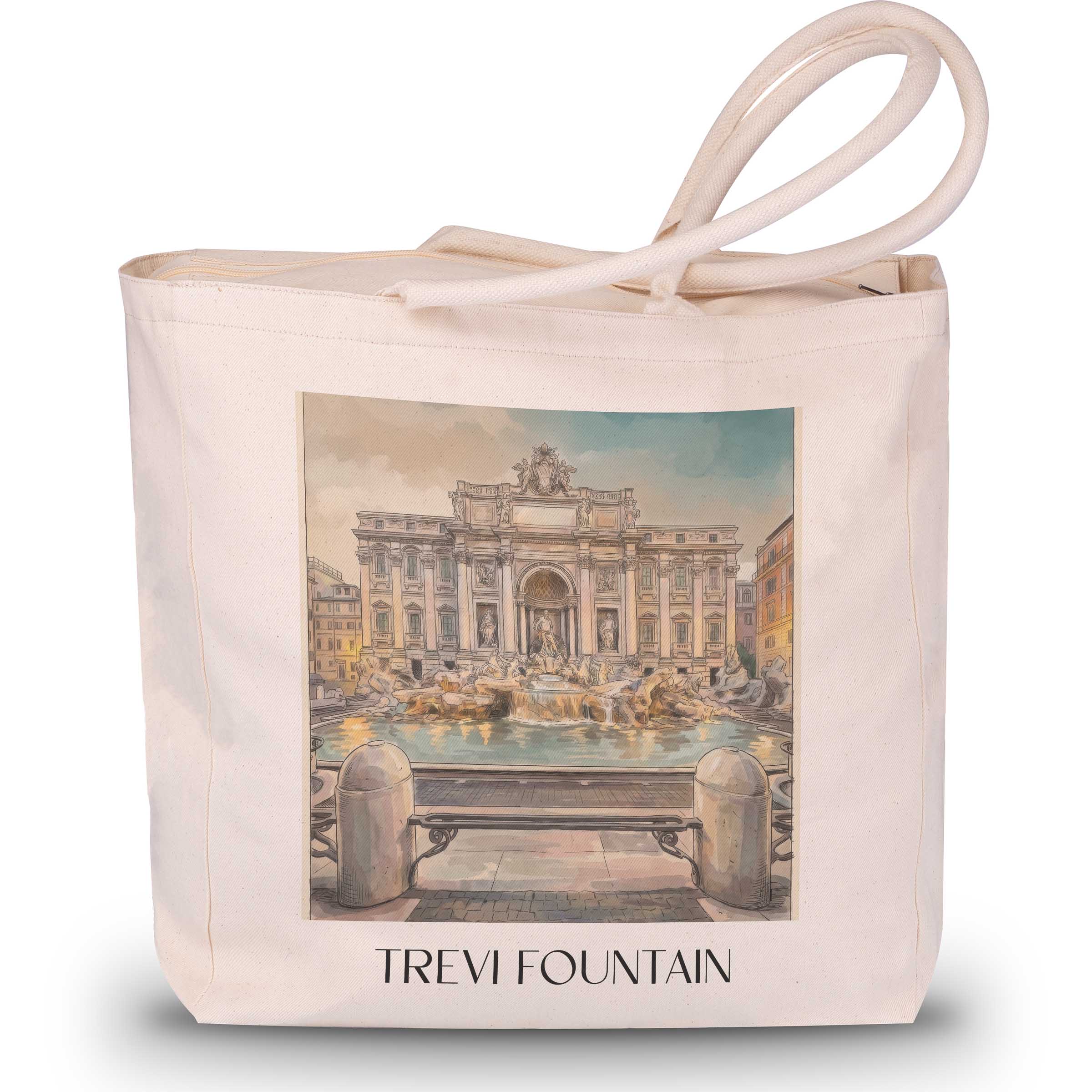 Trevi-Brunnen Shopping Tasche - Rom - Italien Tote Bag - Einkaufstasche im Aquarell Stil - favplace