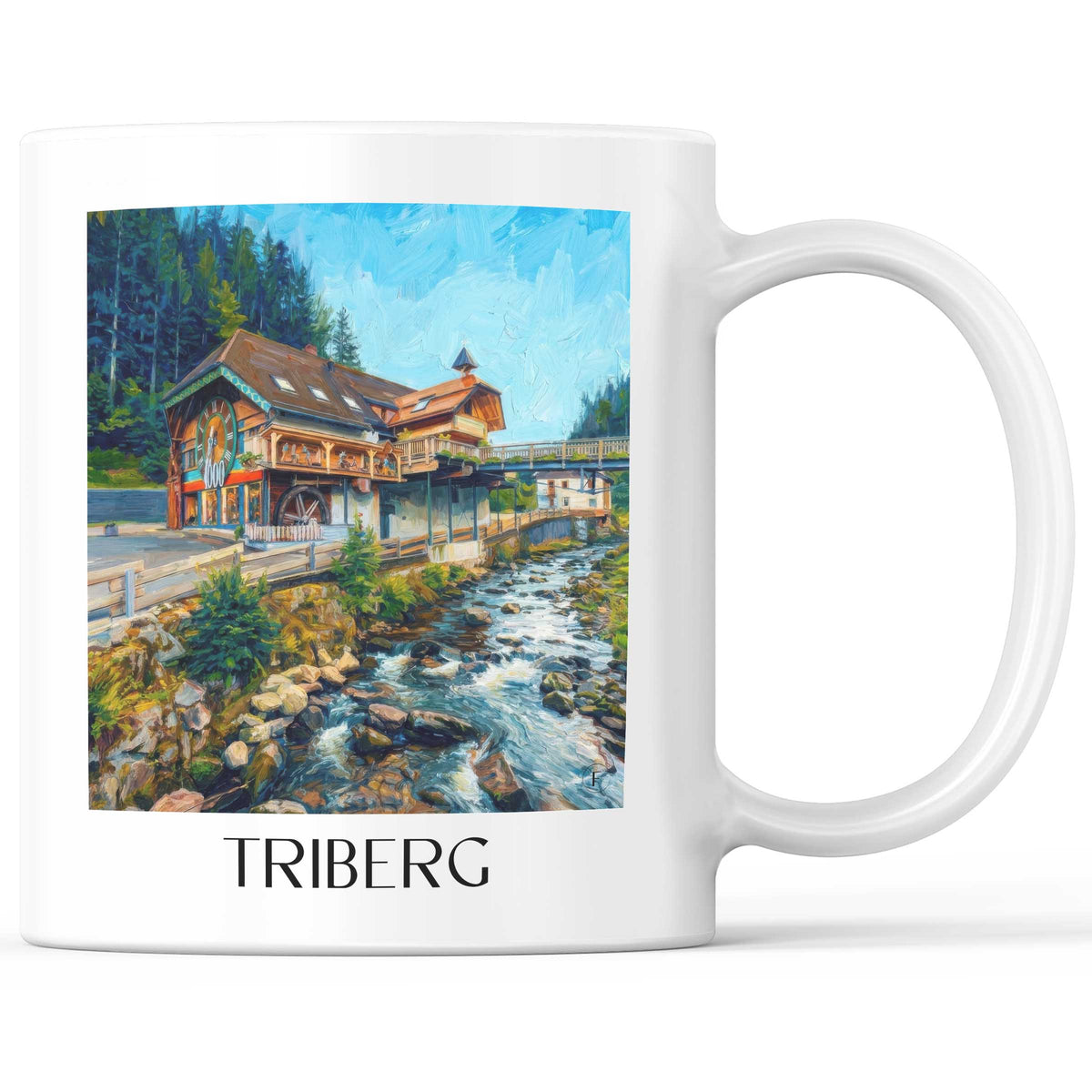 Triberg Kaffeebecher - Schwarzwald - Deutschland Becher - Kaffeetasse im Ölgemälde Stil - favplace