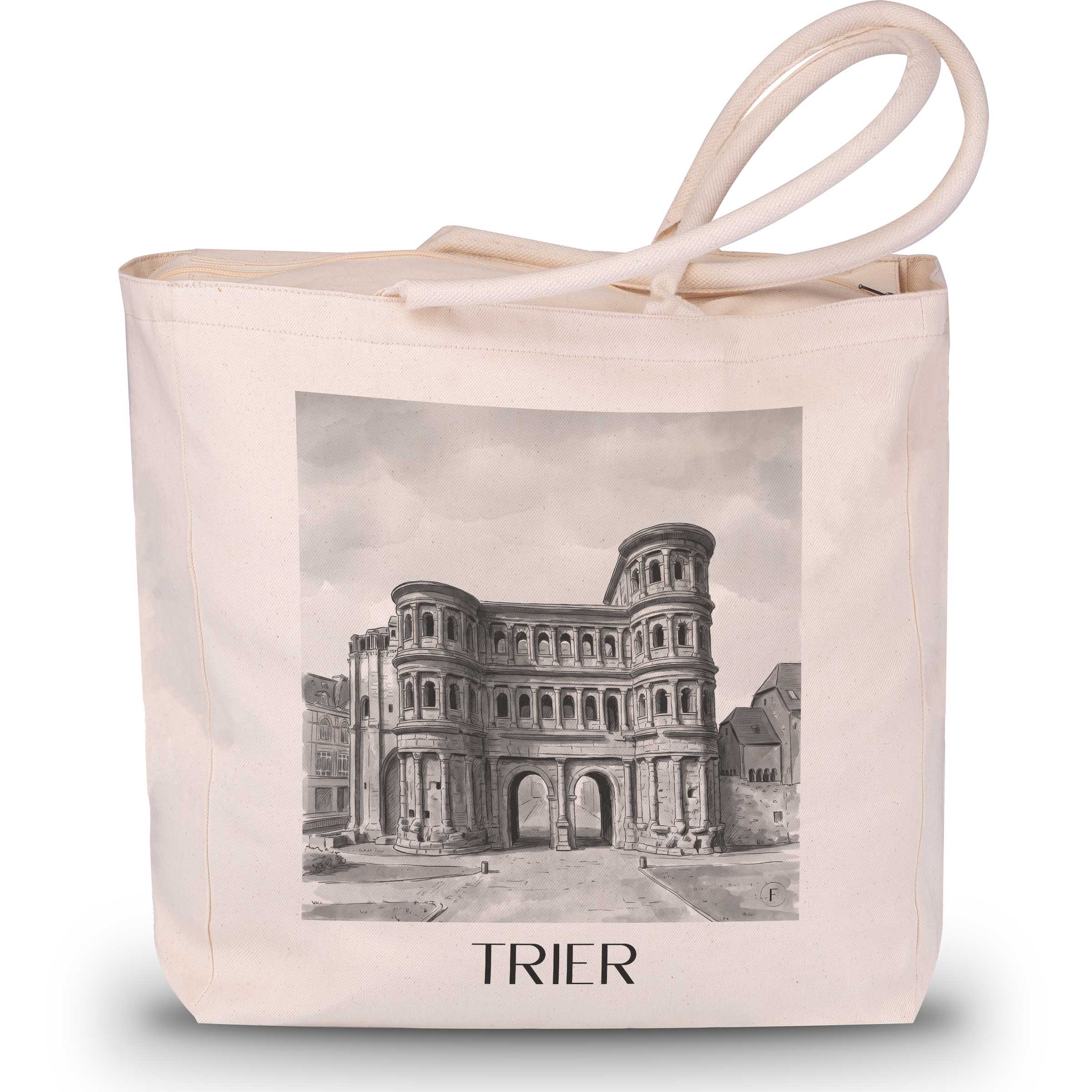 Trier - Deutschland Tote Bag - Einkaufstasche im Aquarell Schwarz-Weiß Stil - favplace