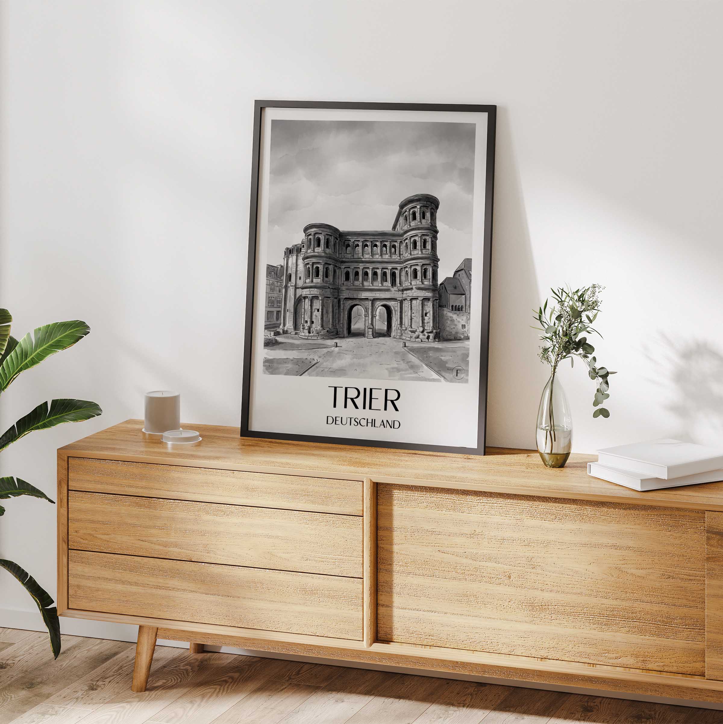 trier-deutschland-poster-aquarell-schwarz-weiss