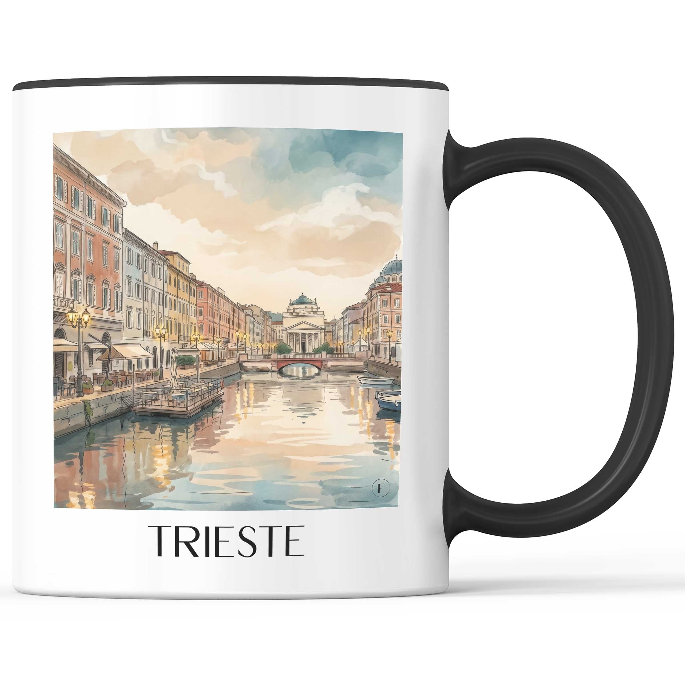 Triest Kaffeebecher - Italien - Italien Becher - Kaffeetasse im Aquarell Stil - favplace
