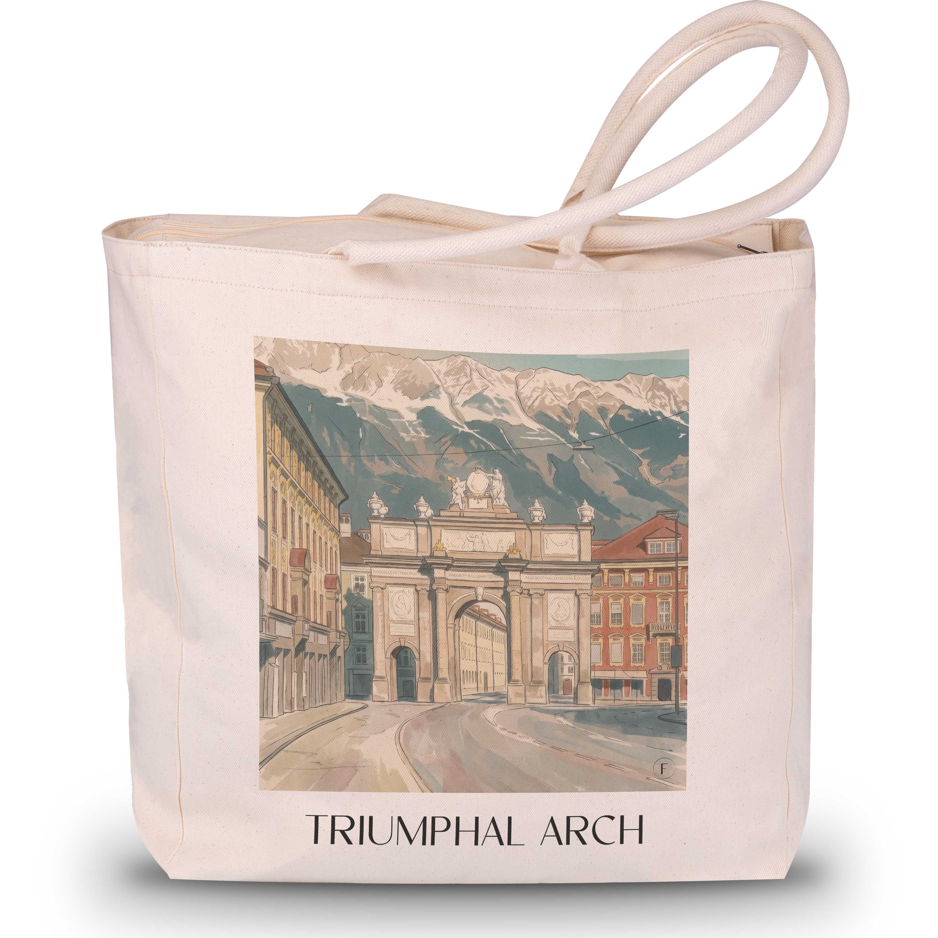 Triumphpforte Shopping Tasche - Innsbruck - Österreich und Österreich Tote Bag - Einkaufstasche im Aquarell Stil - favplace