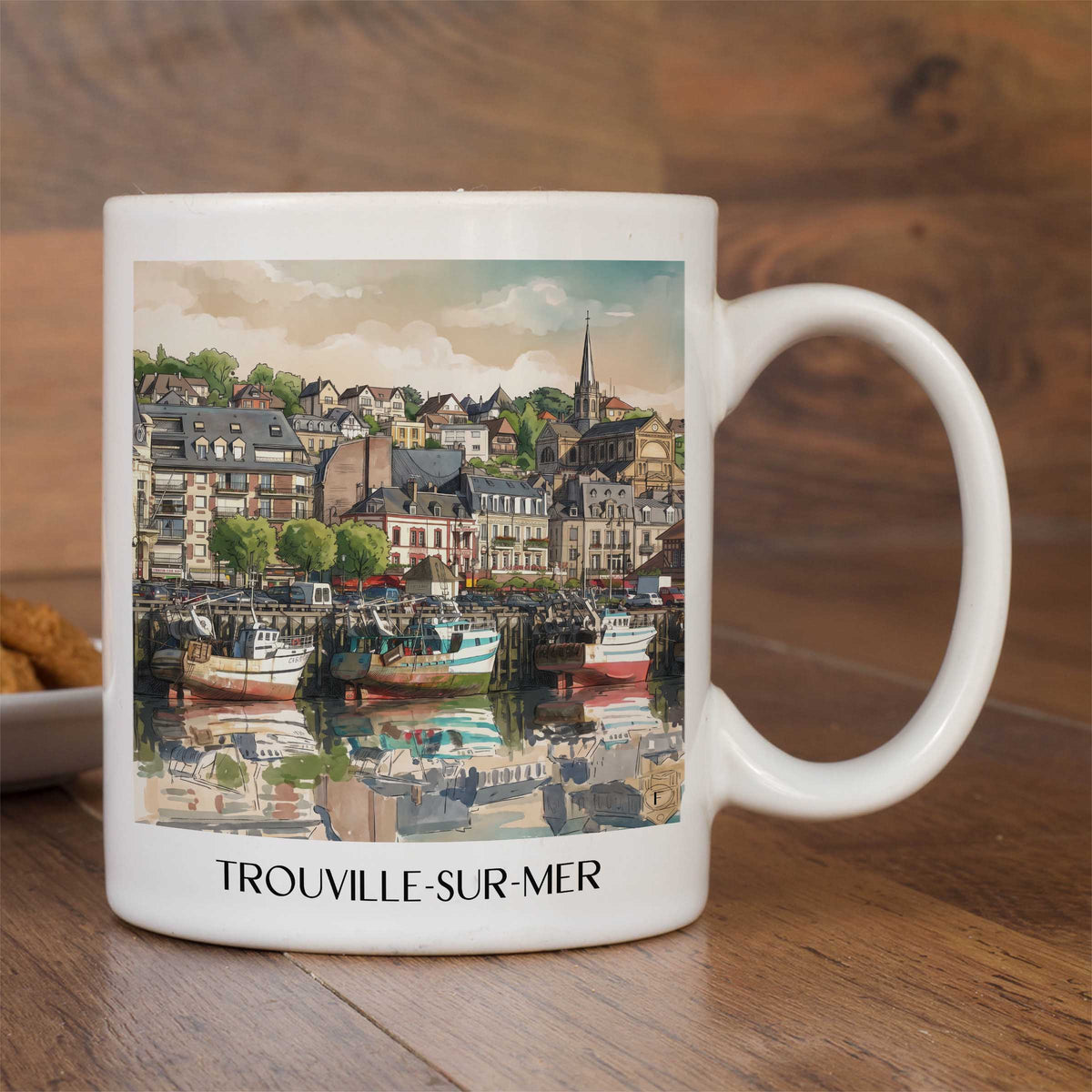 trouville-sur-mer-côte-fleurie-frankreich-kaffeebecher-aquarell