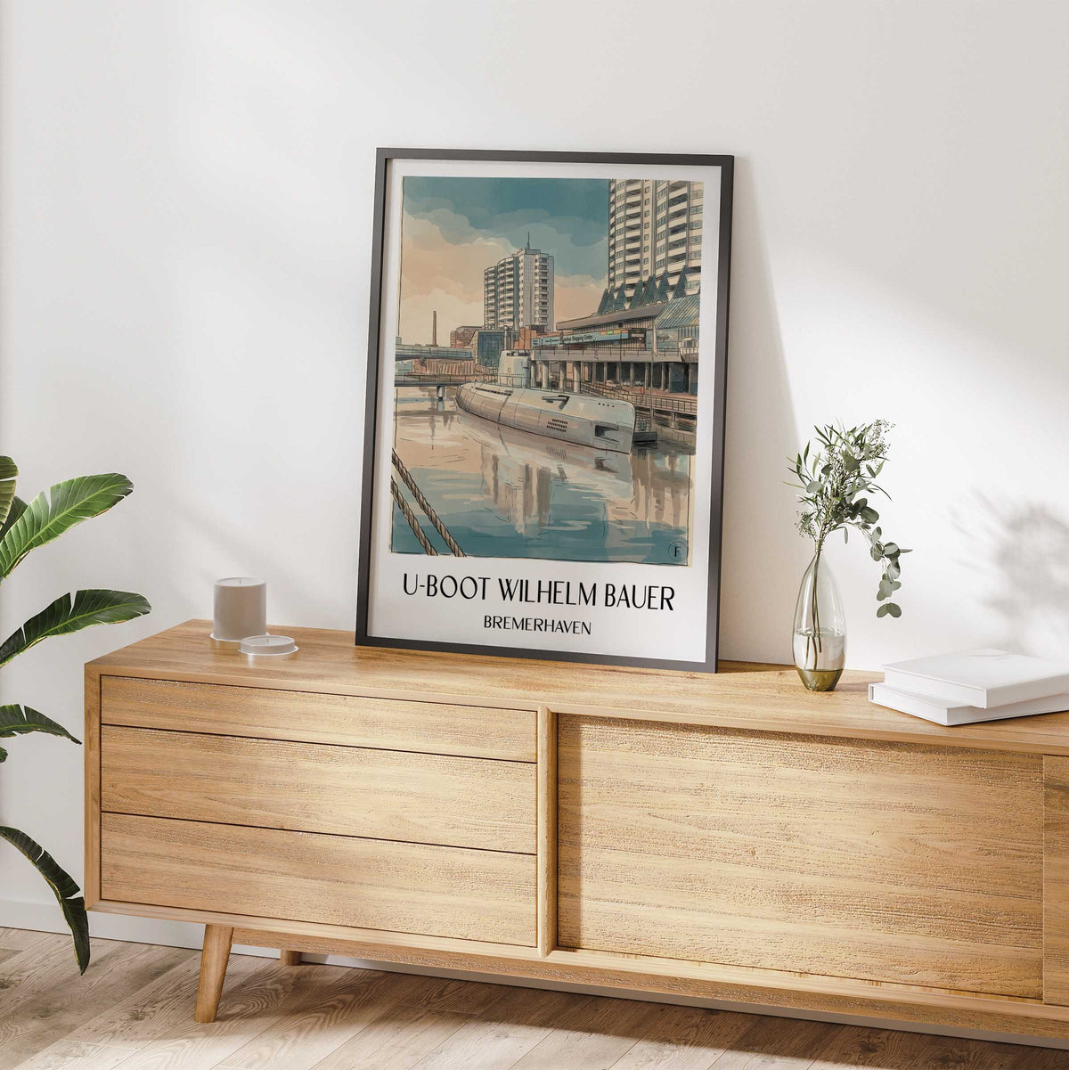 u-boot-wilhelm-bauer-bremerhaven-deutschland-poster-aquarell