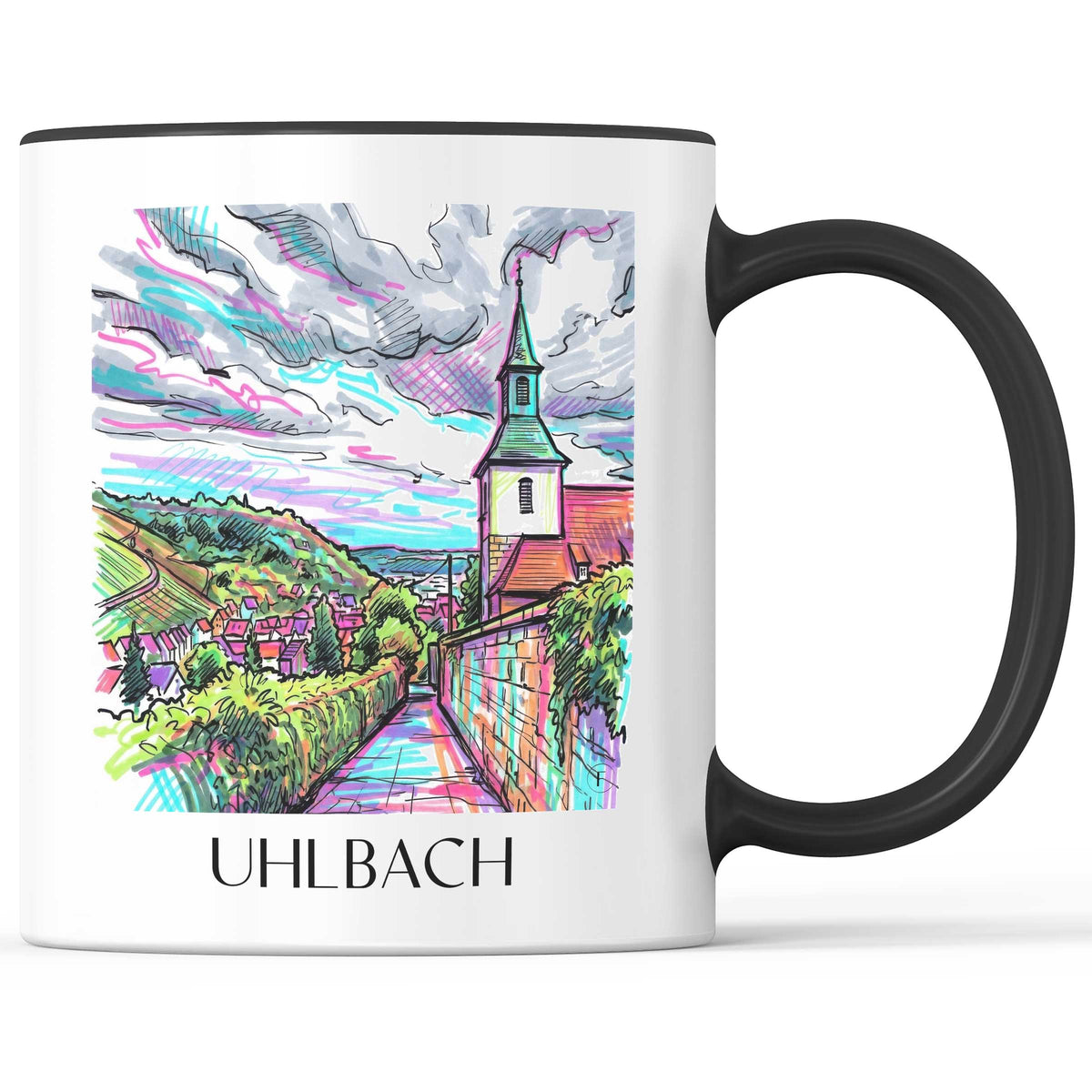 Uhlbach Kaffeebecher - Stuttgart - Deutschland Becher - Kaffeetasse im Tag Graffiti Stil - favplace