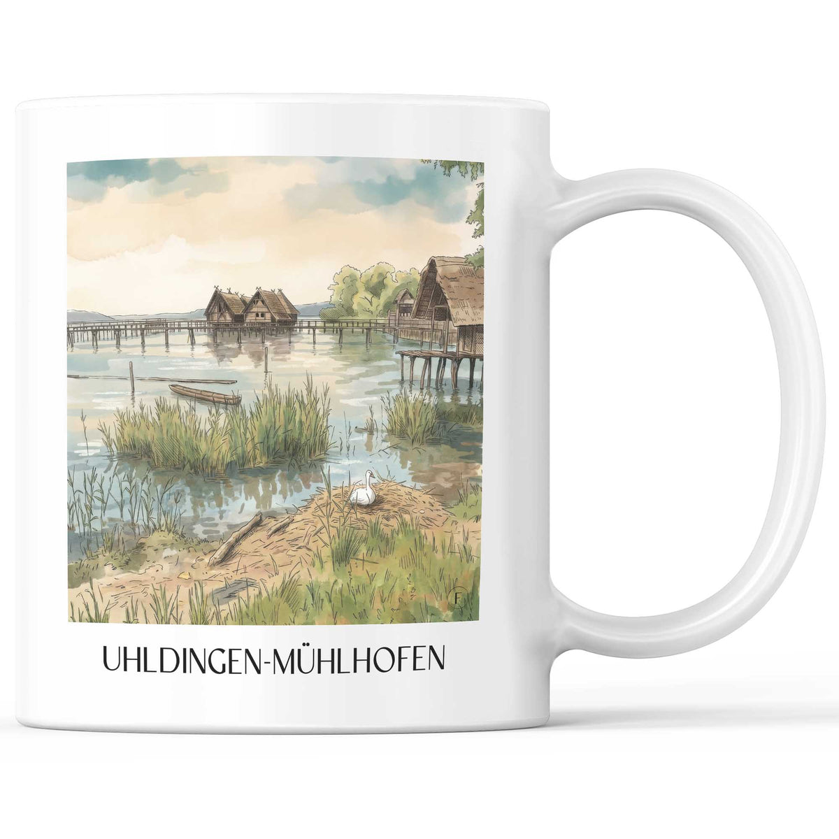 uhldingen-mühlhofen-bodensee-deutschland-kaffeebecher-aquarell