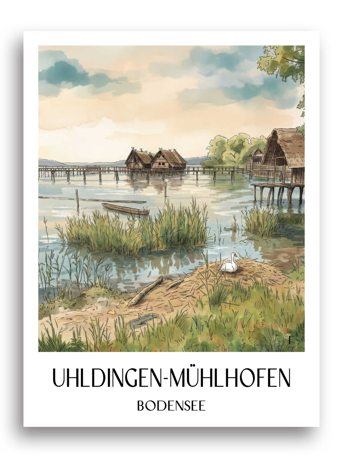 uhldingen-mühlhofen-bodensee-deutschland-poster-aquarell