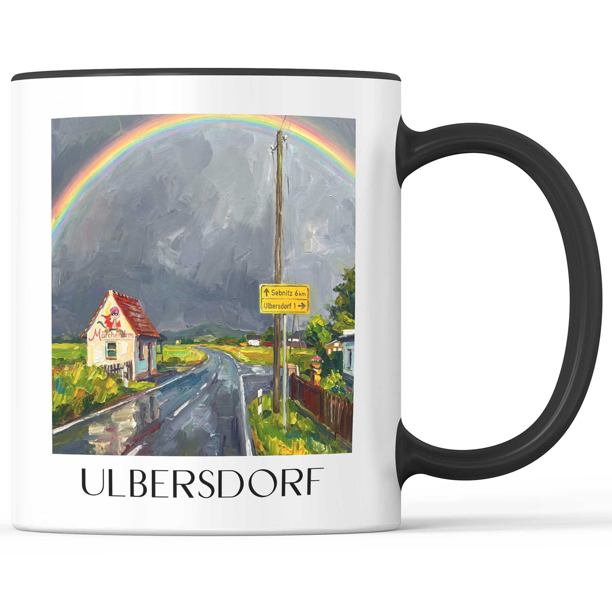 Ulbersdorf Kaffeebecher - Sächsische Schweiz - Deutschland Becher - Kaffeetasse im Ölgemälde Stil - favplace