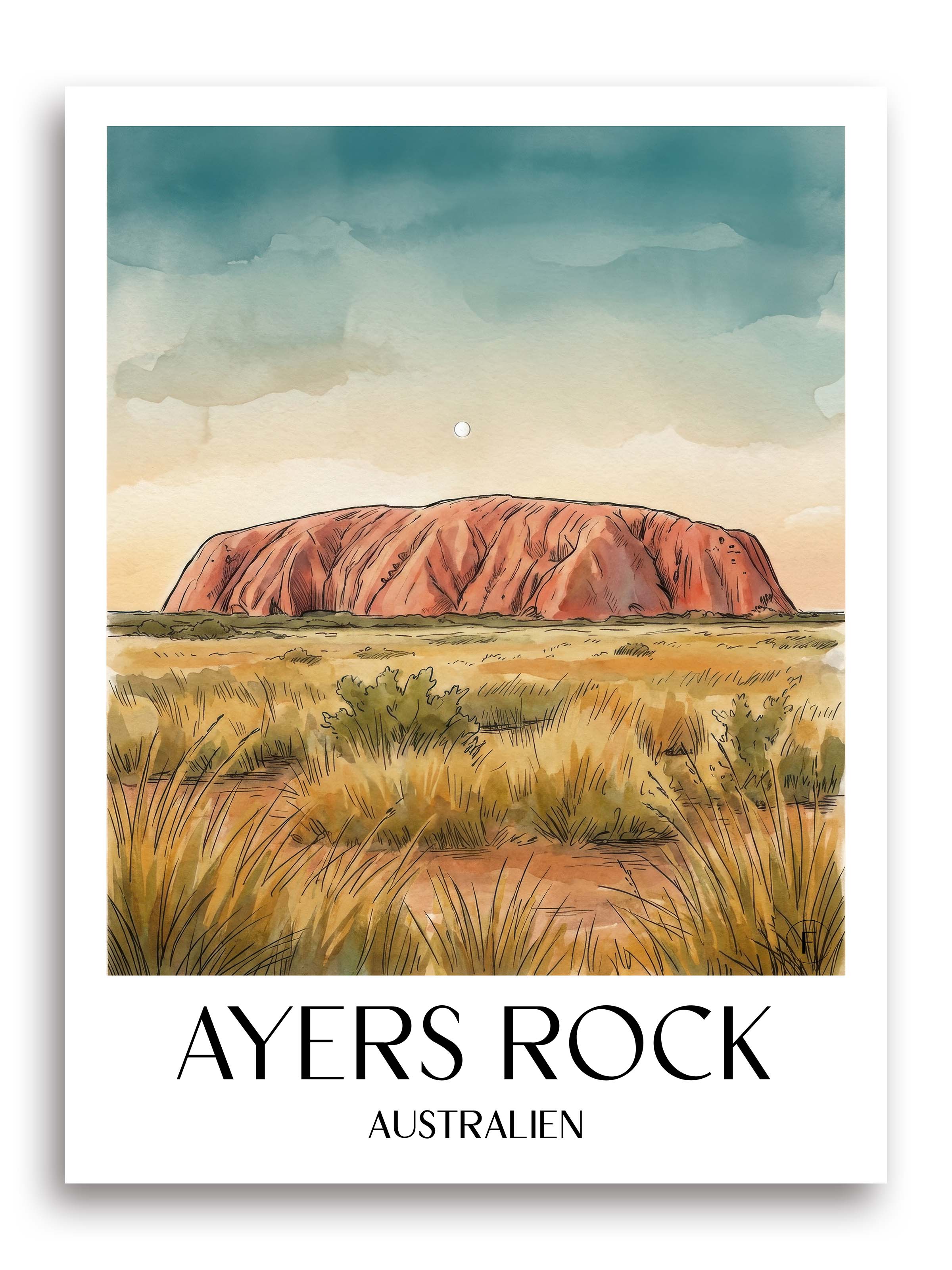 ayers-rock-australien-poster-aquarell