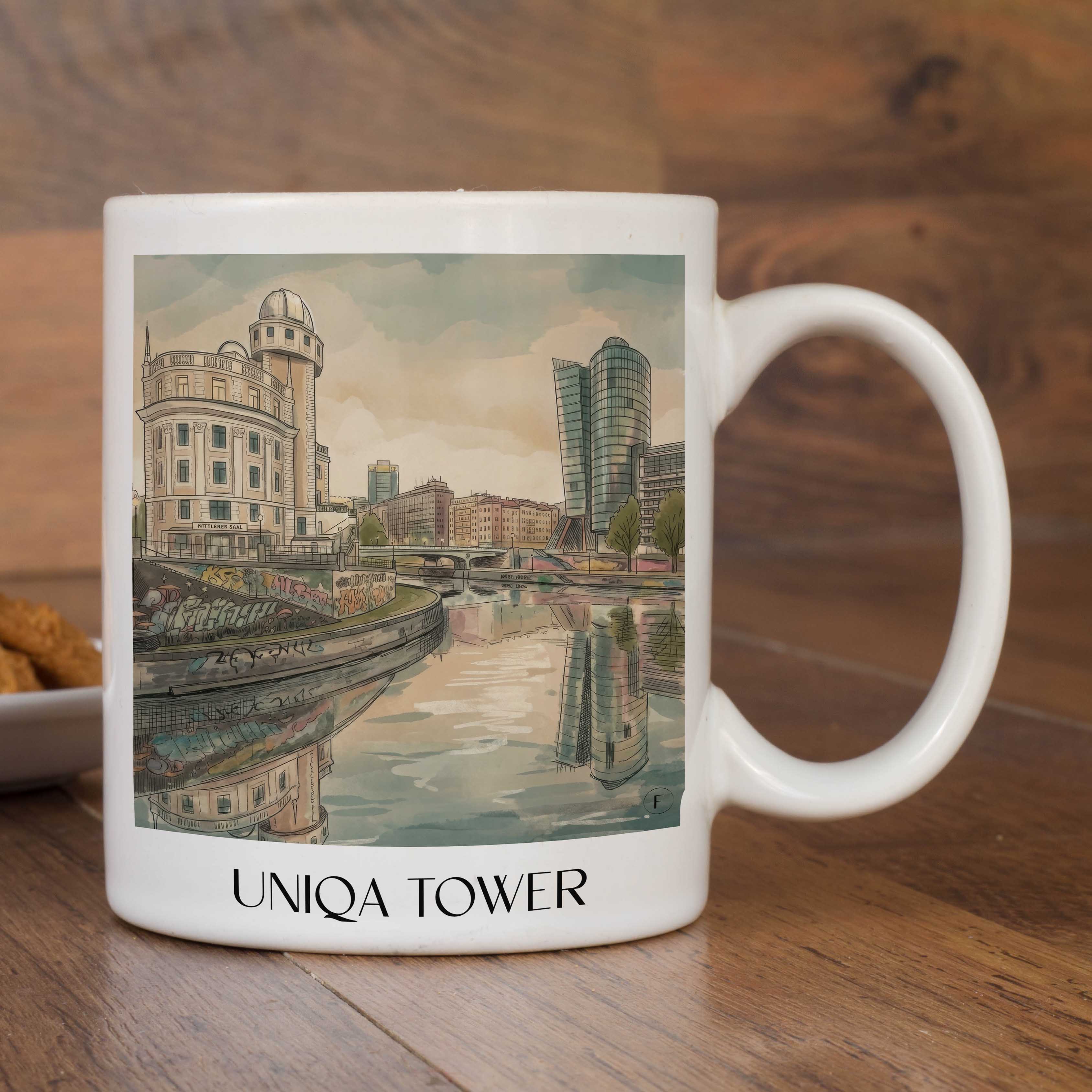 uniqa-tower-wien-österreich-kaffeebecher-aquarell