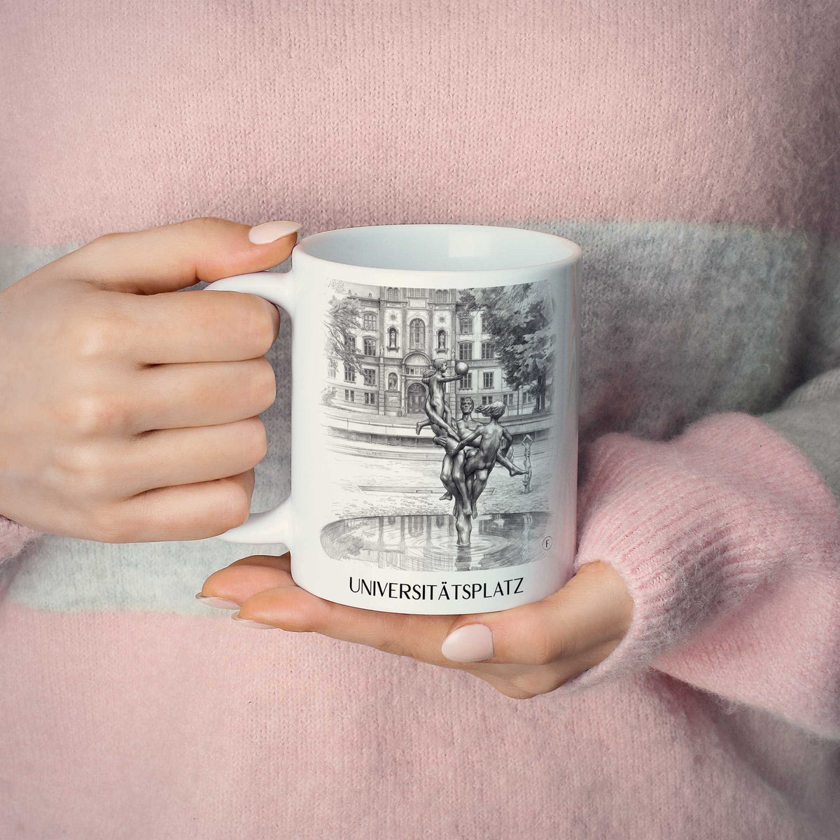 universitätsplatz-rostock-deutschland-kaffeebecher-bleistift-zeichnung-drawing
