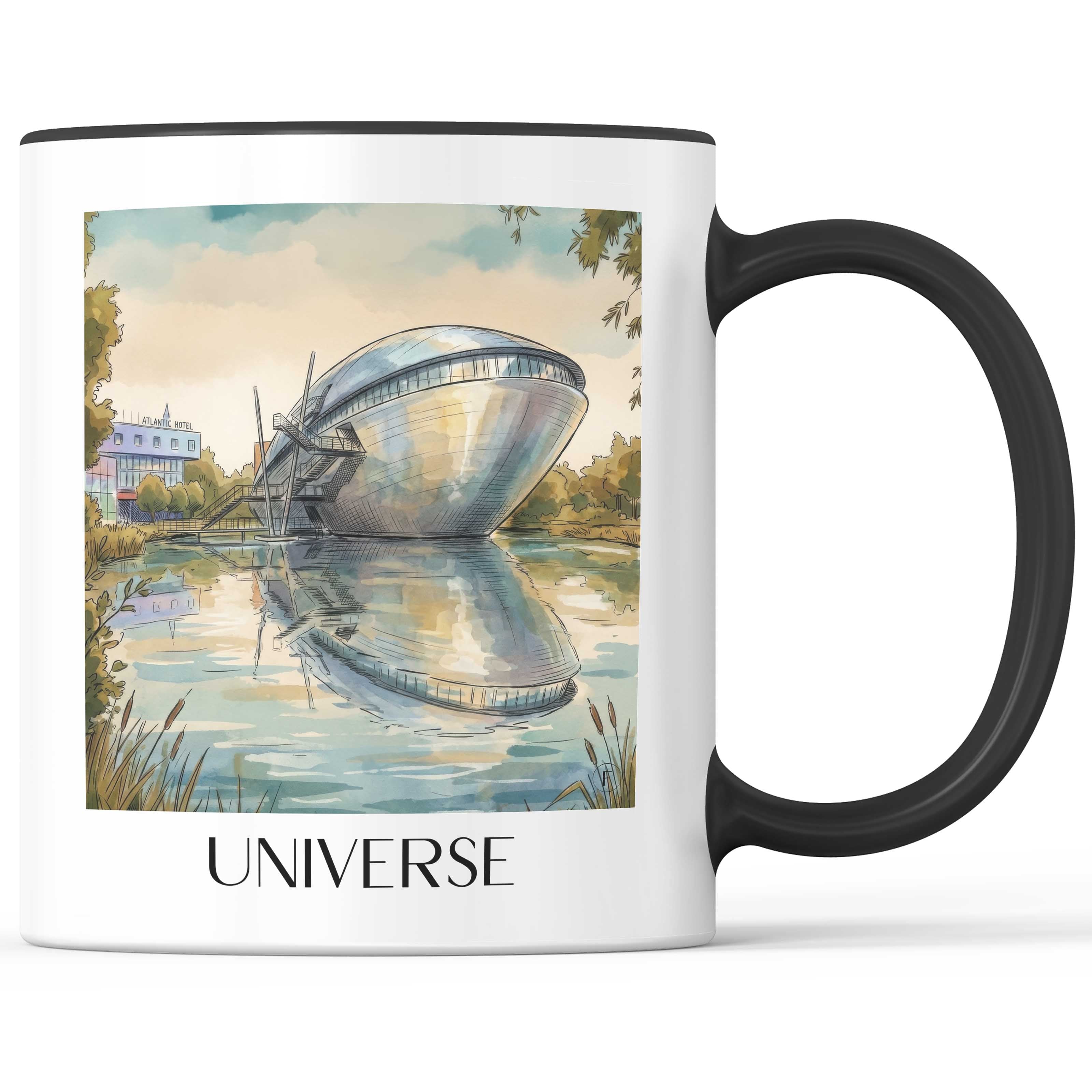 Universum Kaffeebecher - Bremen - Deutschland Becher - Kaffeetasse im Aquarell Stil - favplace