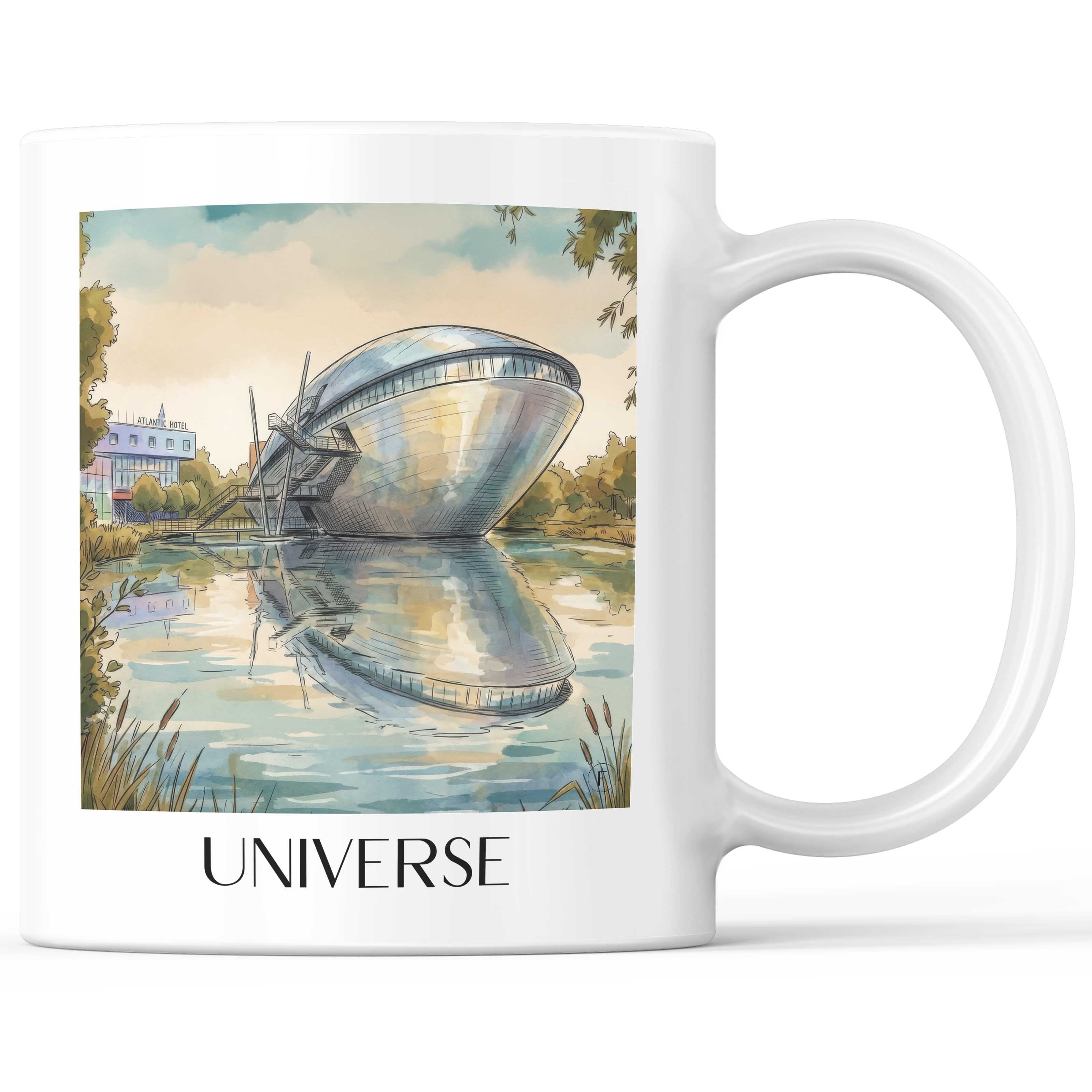 Universum Kaffeebecher - Bremen - Deutschland Becher - Kaffeetasse im Aquarell Stil - favplace