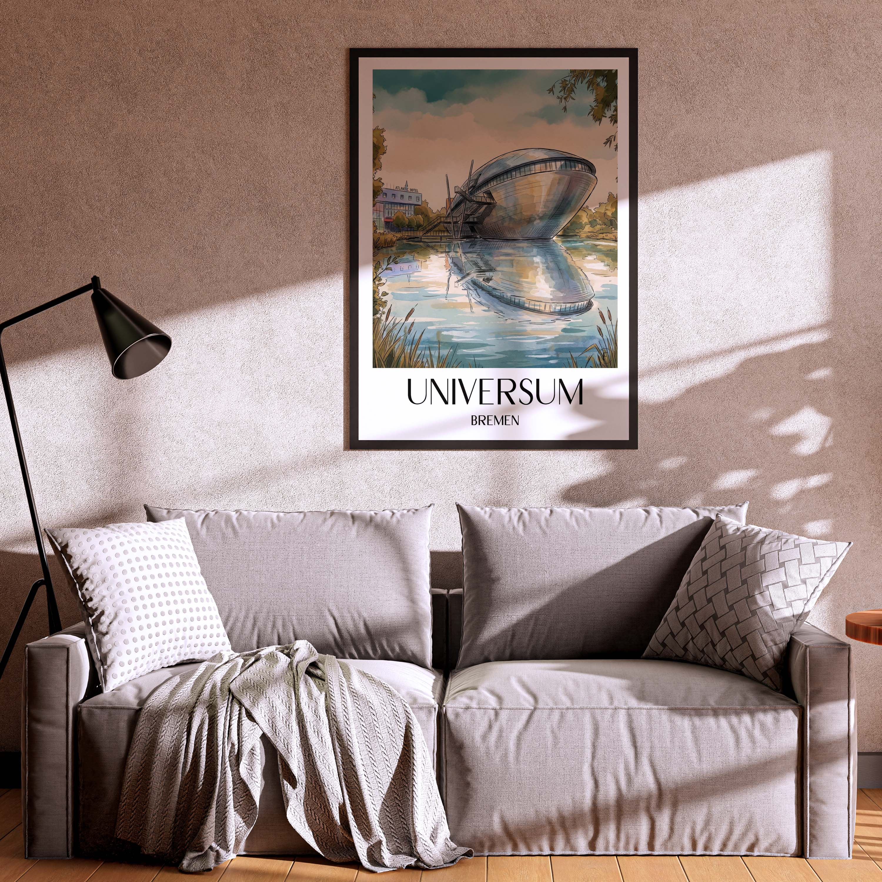 universum-bremen-deutschland-poster-aquarell
