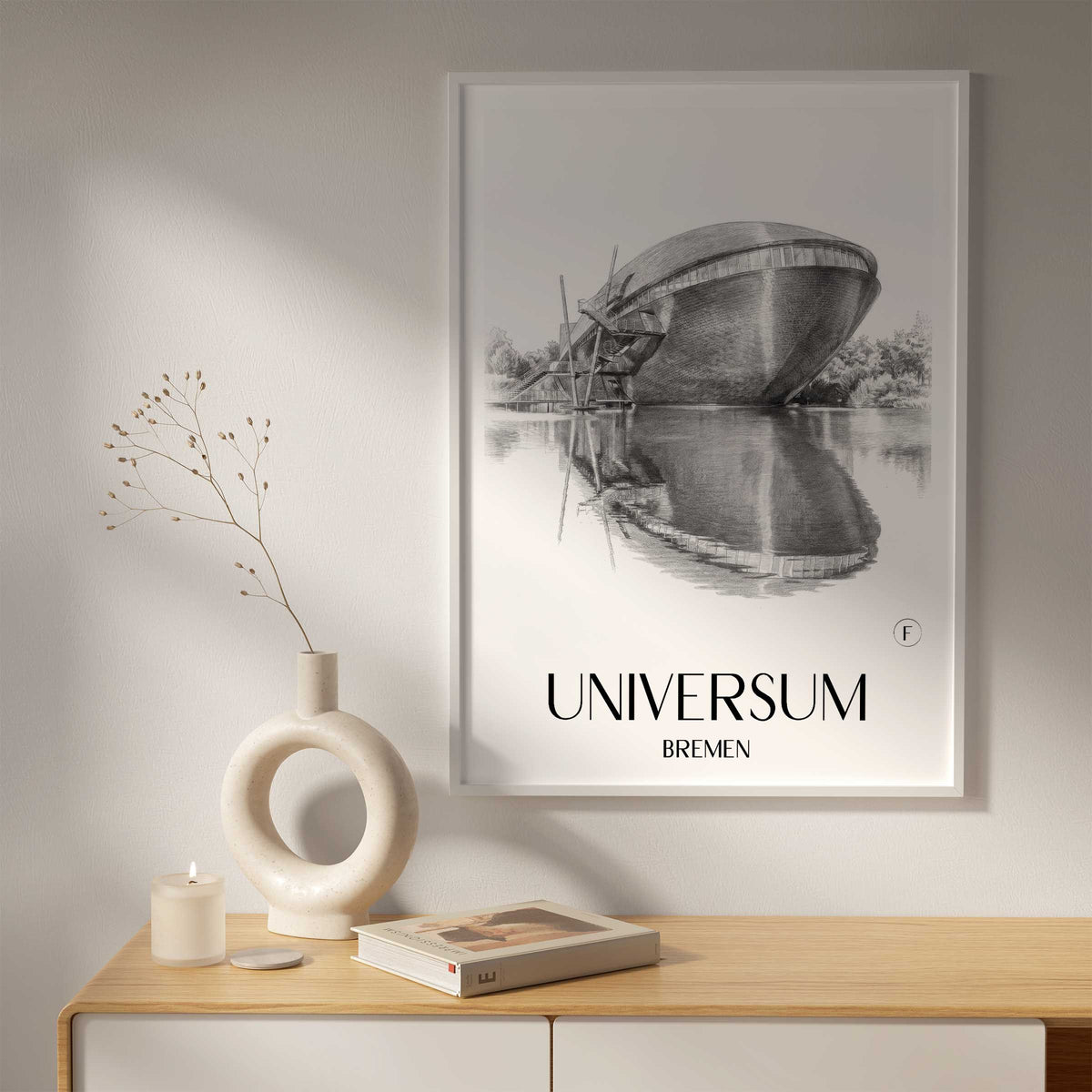 universum-bremen-deutschland-poster-bleistift-zeichnung-drawing