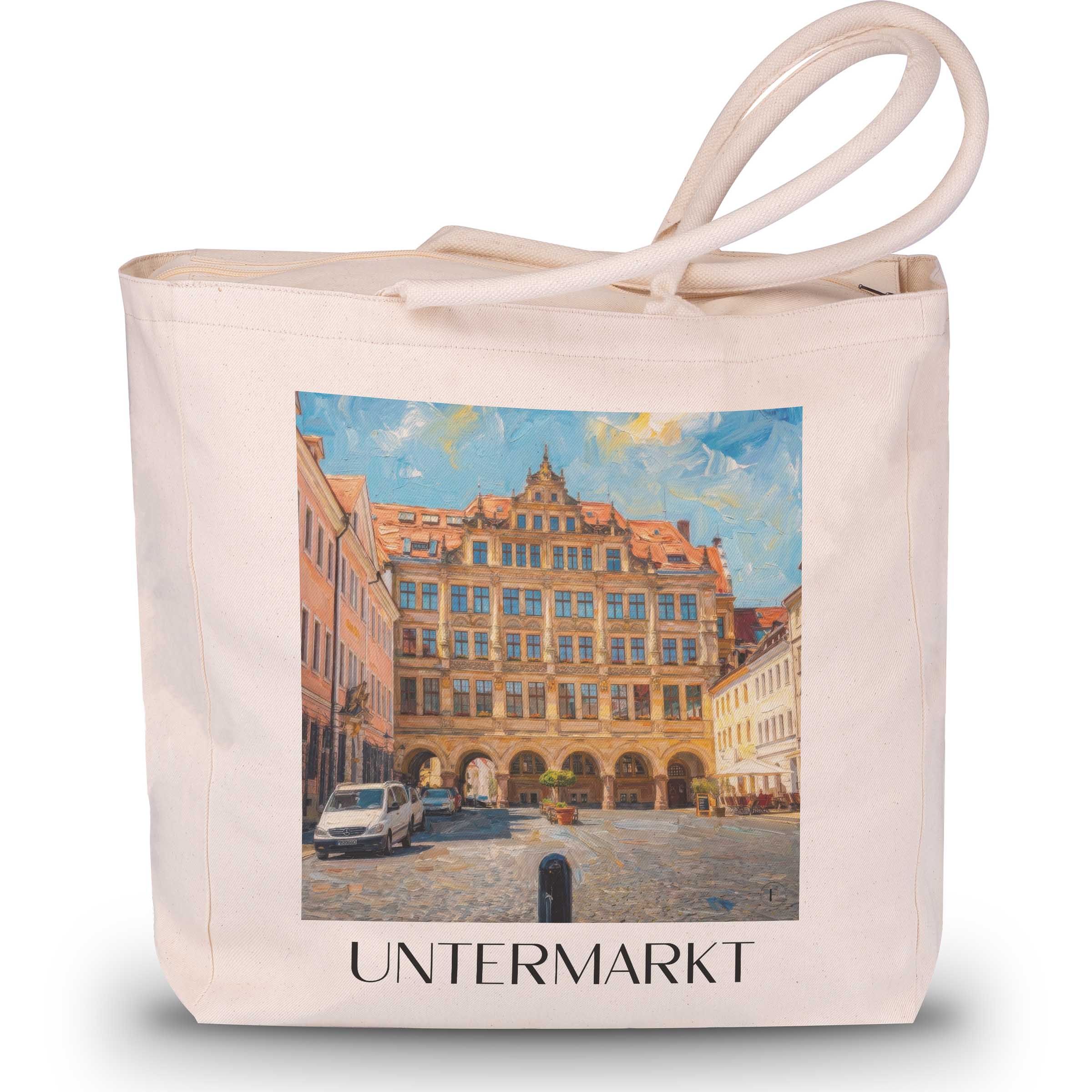 untermarkt-görlitz-deutschland-einkaufstasche-oil-painting-oelgemaelde