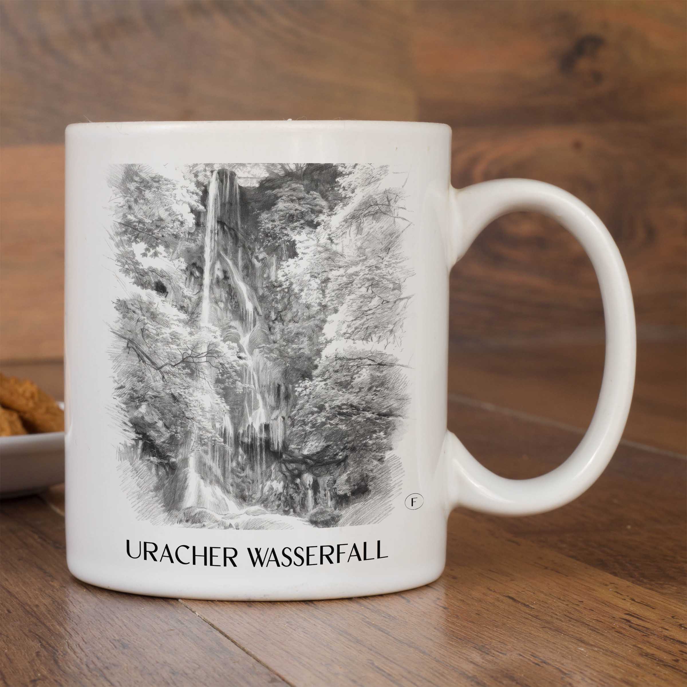 uracher-wasserfall-schwäbische-alb-deutschland-kaffeebecher-bleistift-zeichnung-drawing