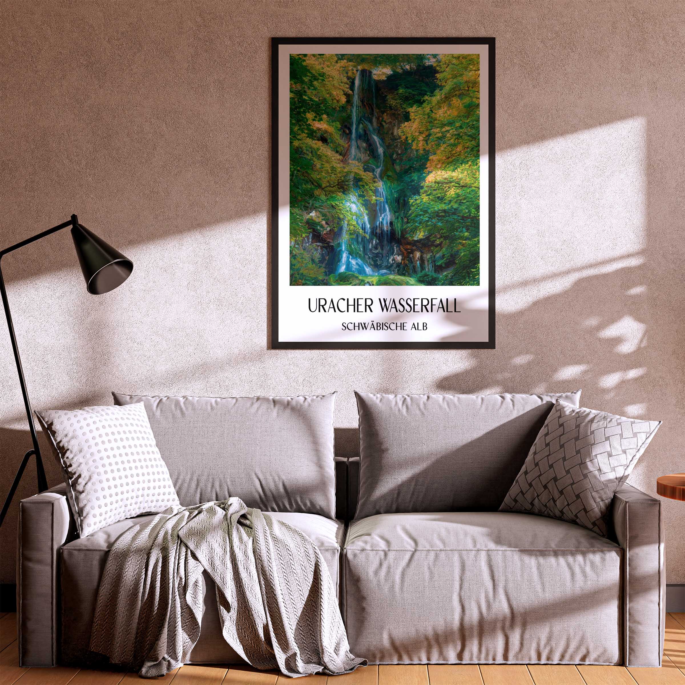 uracher-wasserfall-schwäbische-alb-deutschland-poster-oil-painting-oelgemaelde