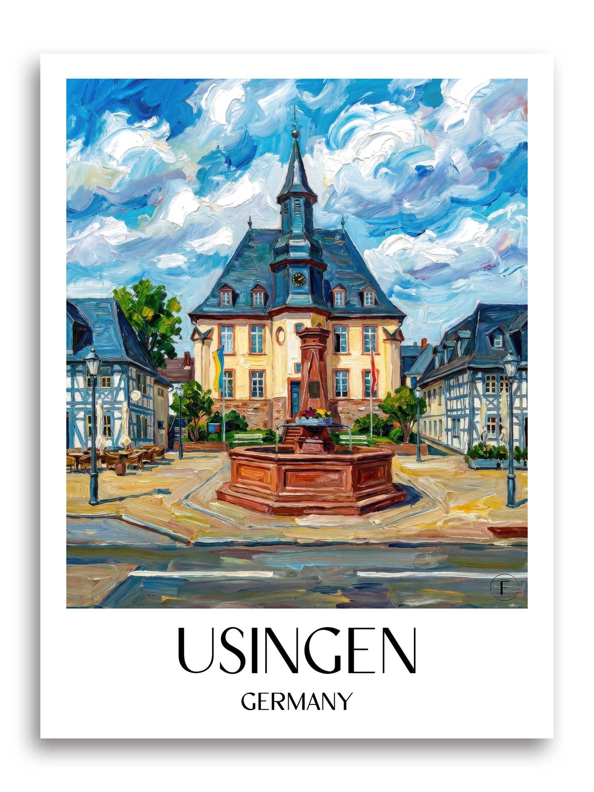 Usingen Poster - Taunus - Deutschland Kunstdruck - Ölgemälde von A4 bis A1 - favplace