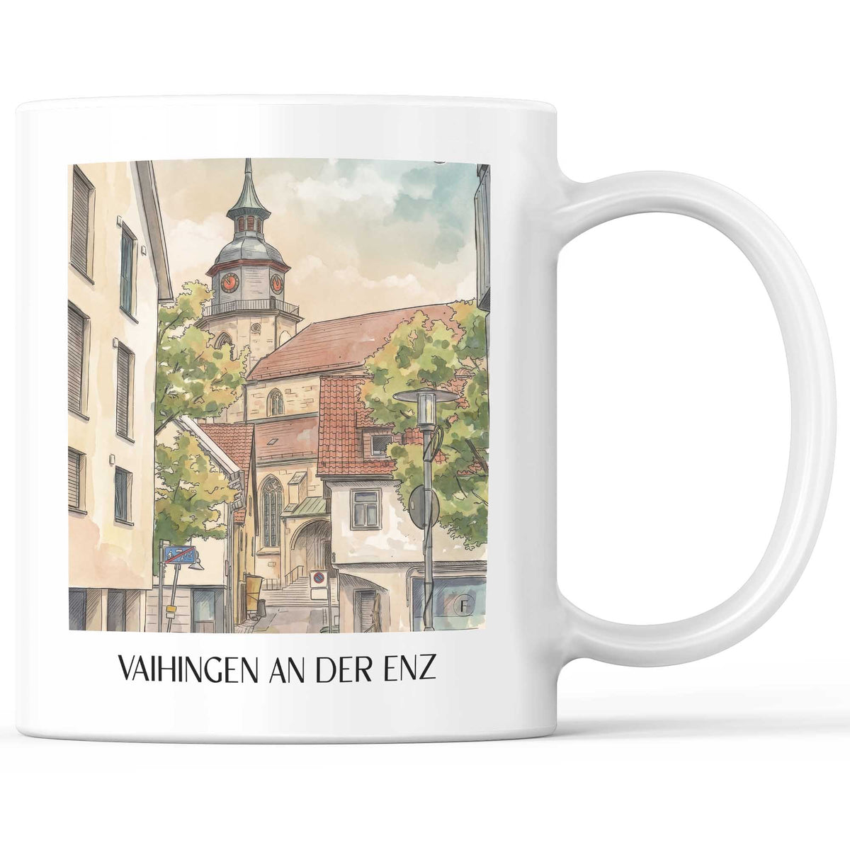 Vaihingen an der Enz Kaffeebecher - Enztal - Deutschland Becher - Kaffeetasse im Aquarell Stil - favplace