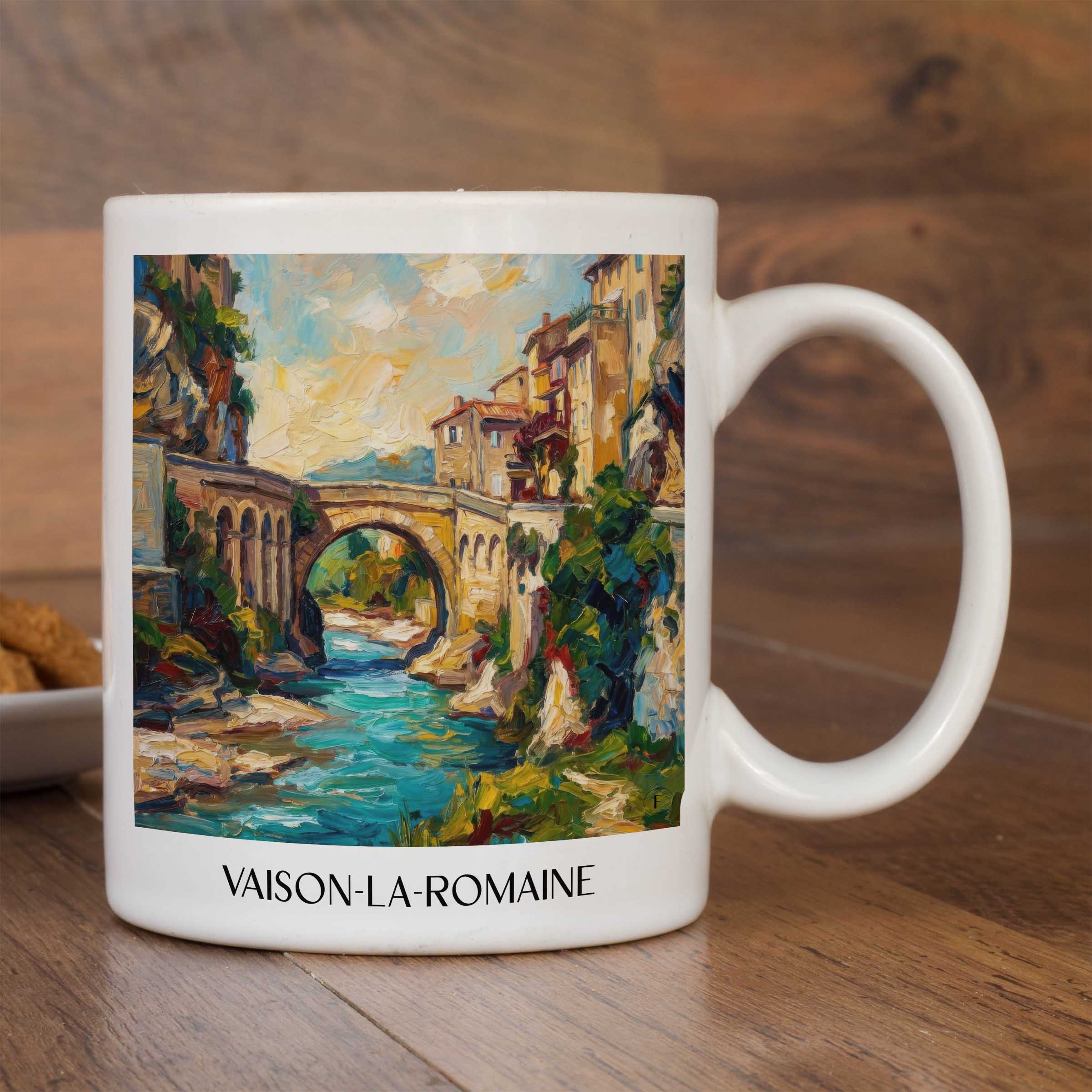 vaison-la-romaine-provence-frankreich-kaffeebecher-oil-painting-oelgemaelde