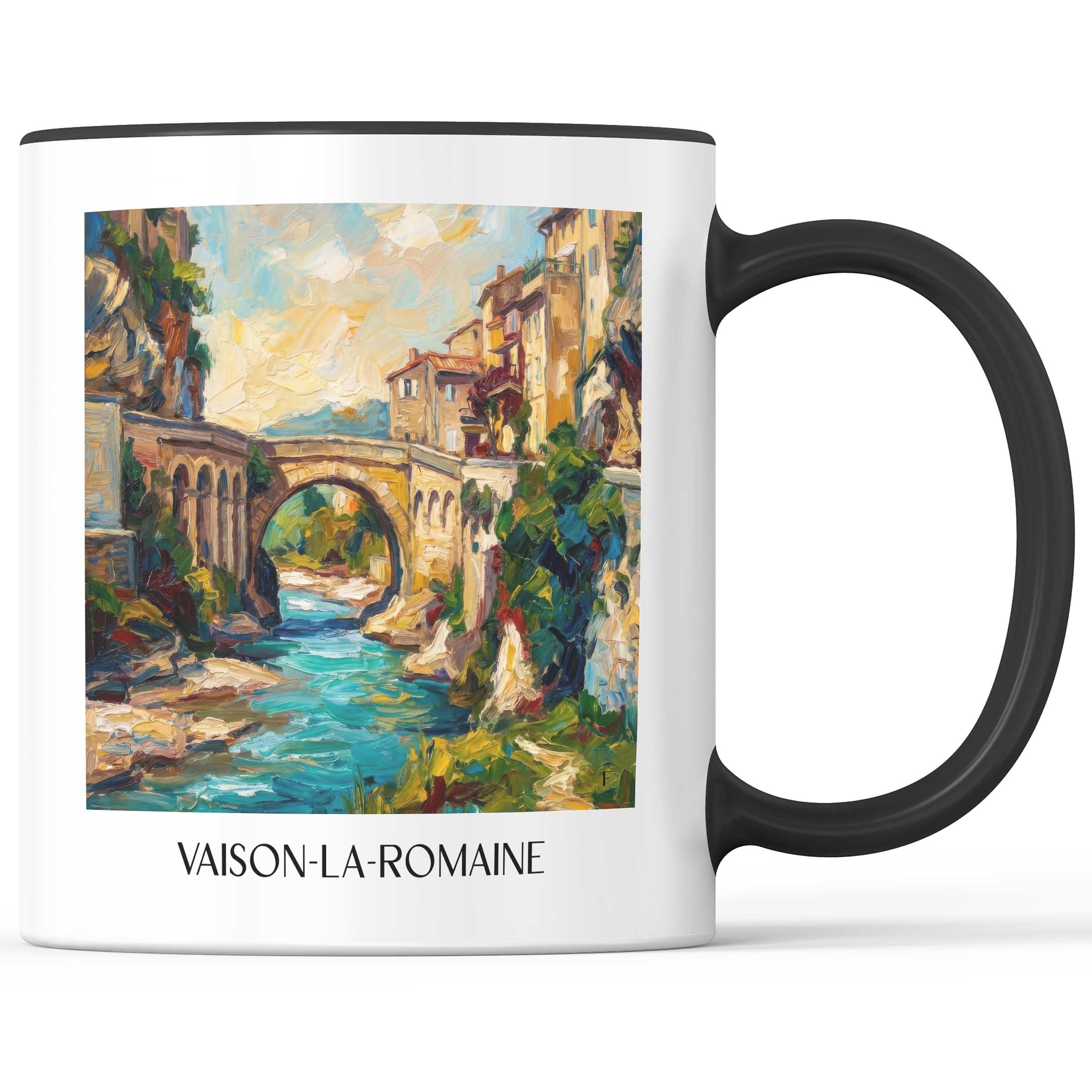 Vaison-la-Romaine Kaffeebecher - Provence - Frankreich Becher - Kaffeetasse im Ölgemälde Stil - favplace