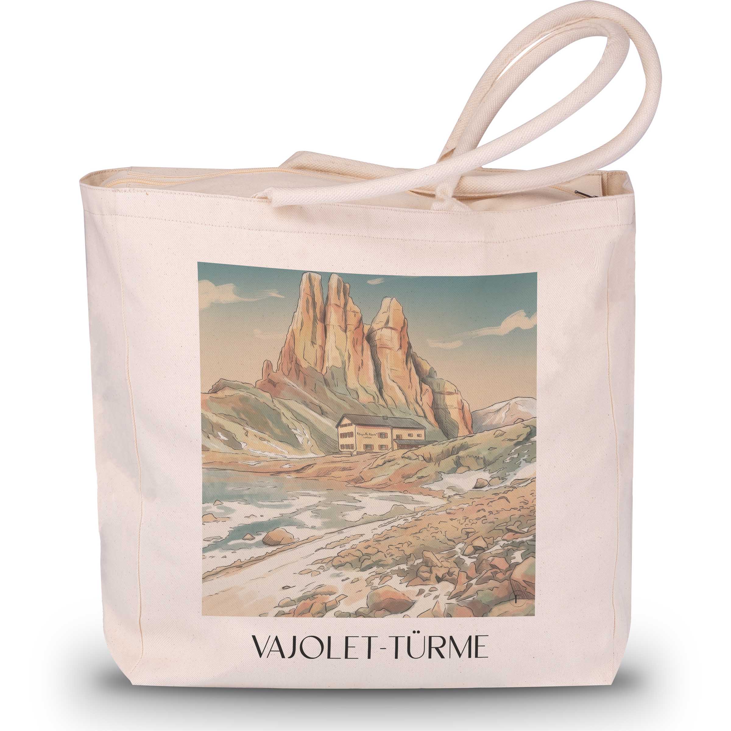 vajolet-türme-dolomiten-italien-einkaufstasche-aquarell
