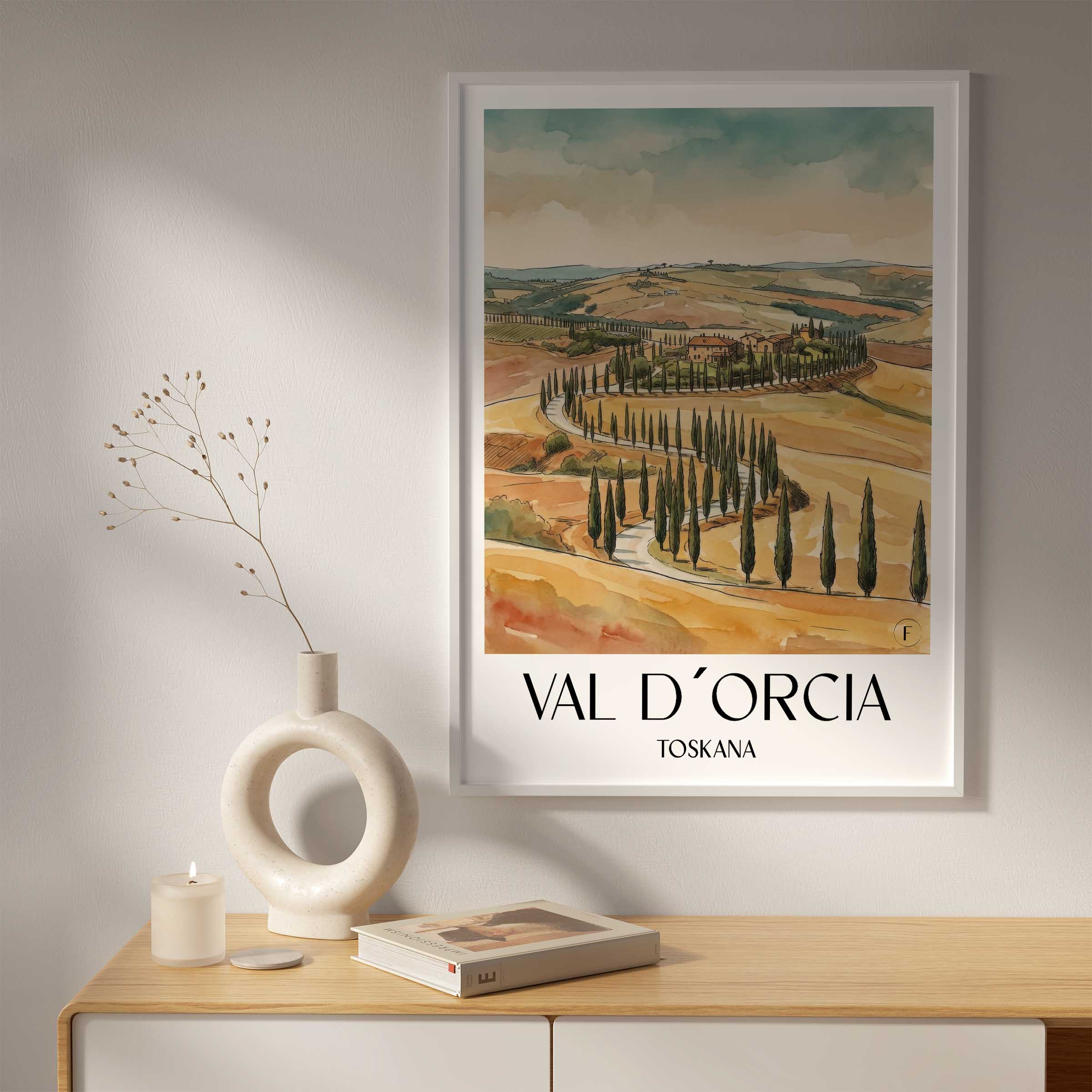 val-d´orcia-toskana-italien-poster-aquarell