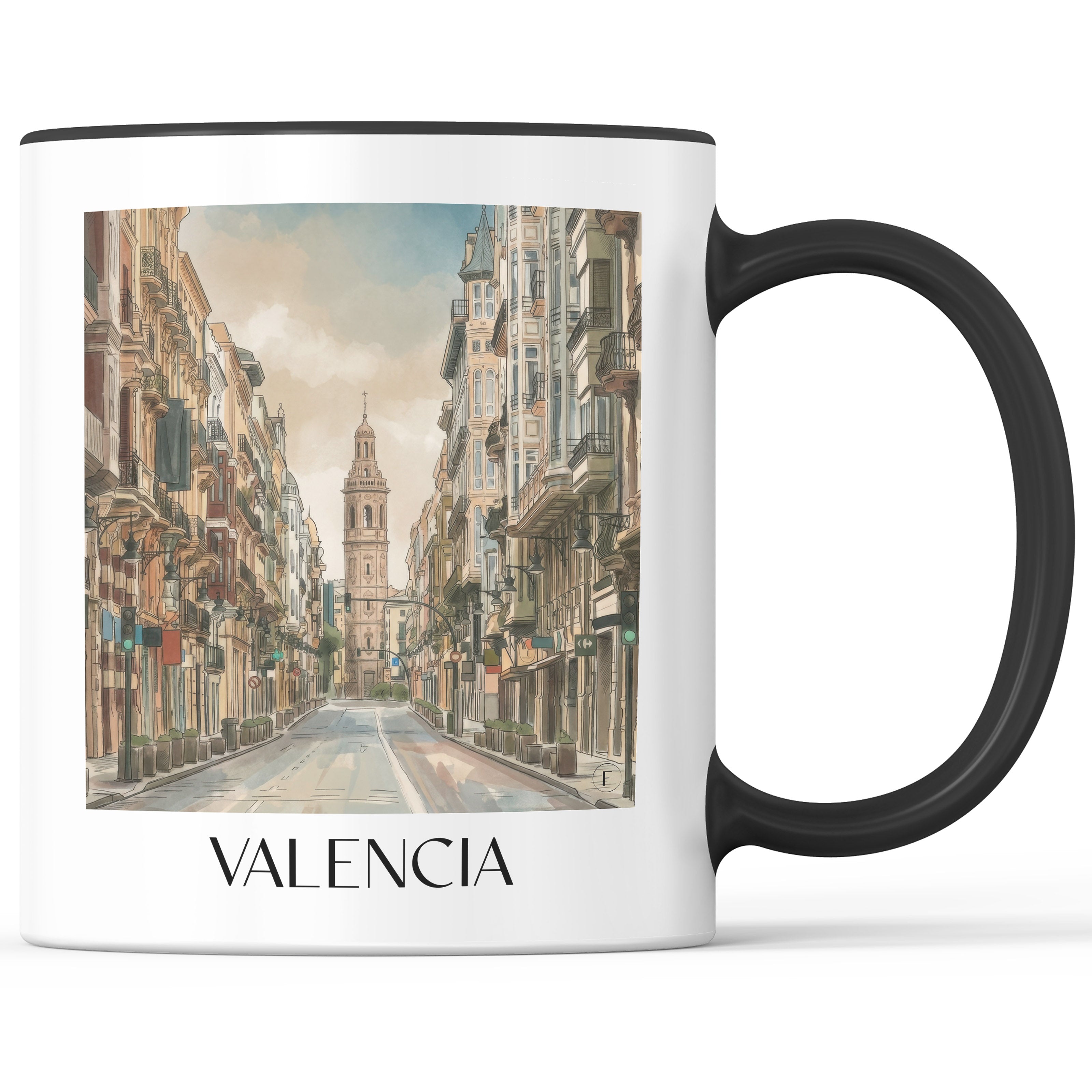 valencia-spanien-spanien-kaffeebecher-aquarell