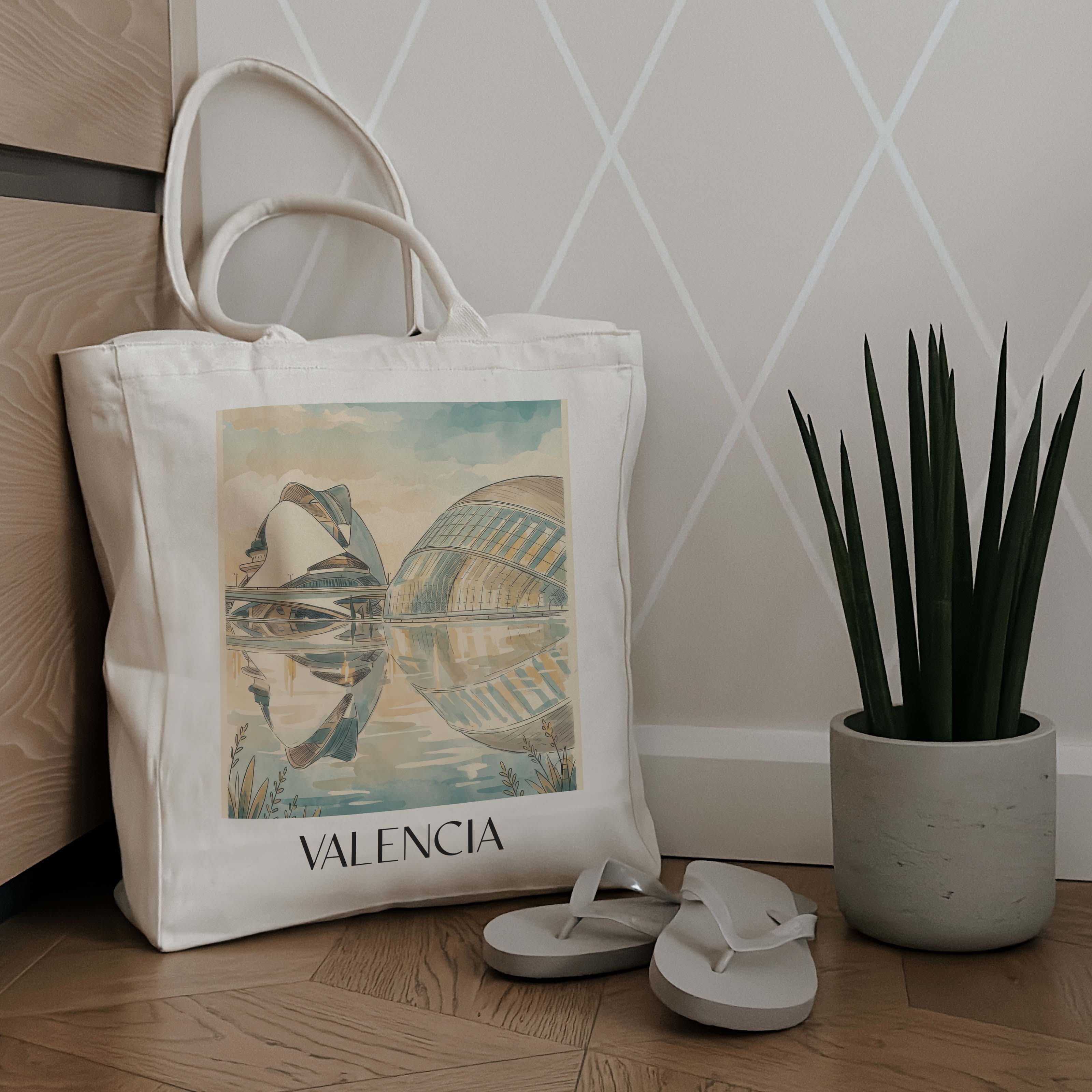 valencia-spanien-einkaufstasche-aquarell