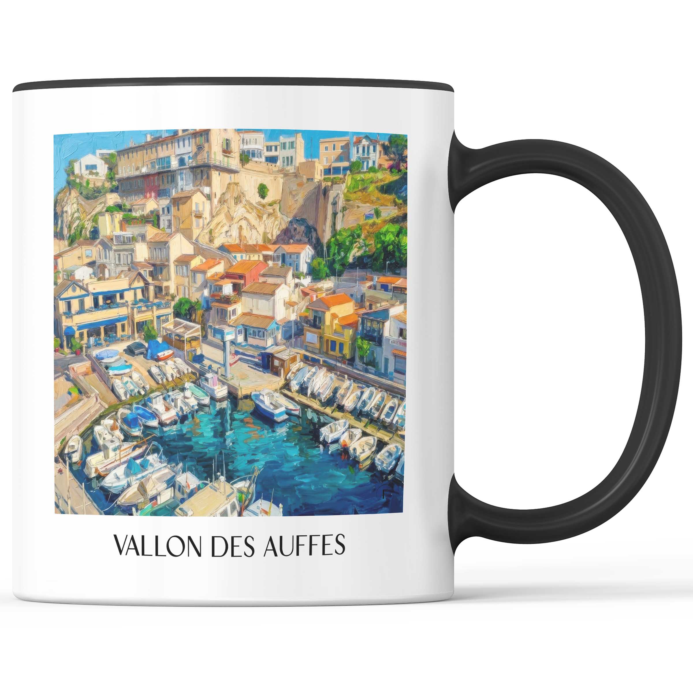Vallon des Auffes Kaffeebecher - Marseille - Frankreich Becher - Kaffeetasse im Ölgemälde Stil - favplace