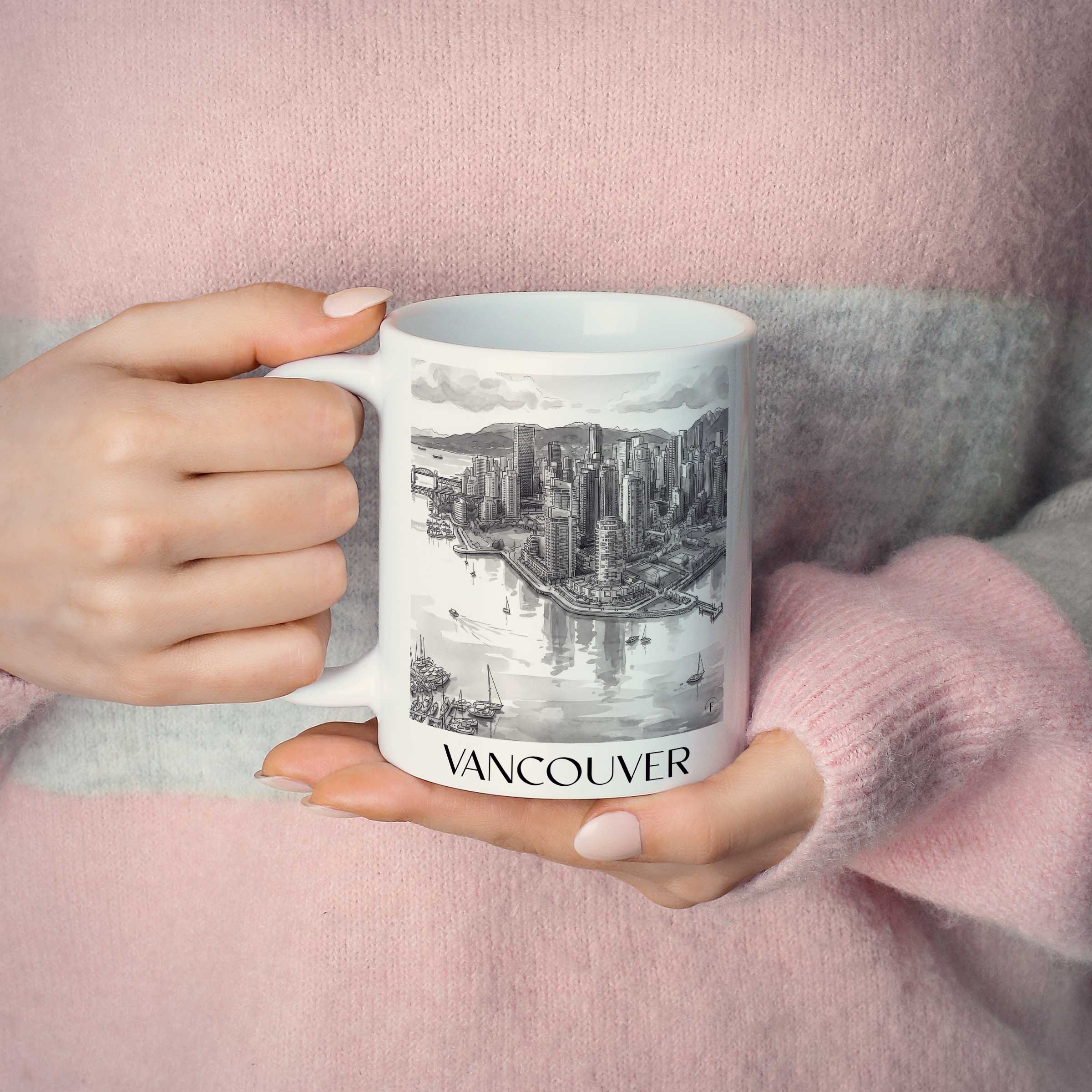 vancouver-kanada-kaffeebecher-aquarell-schwarz-weiss